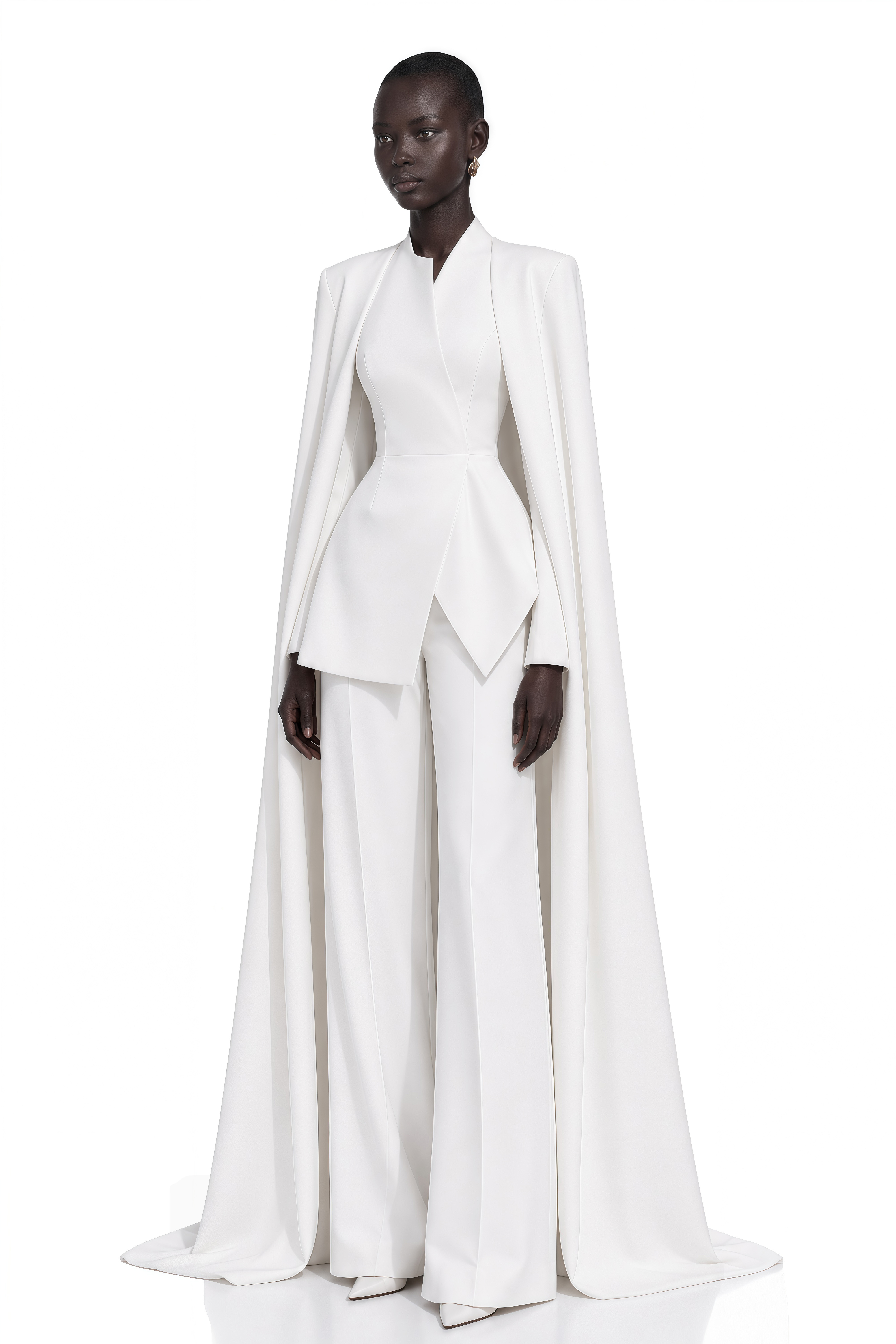 Vigdis White Cape Design Blazer & Trousers