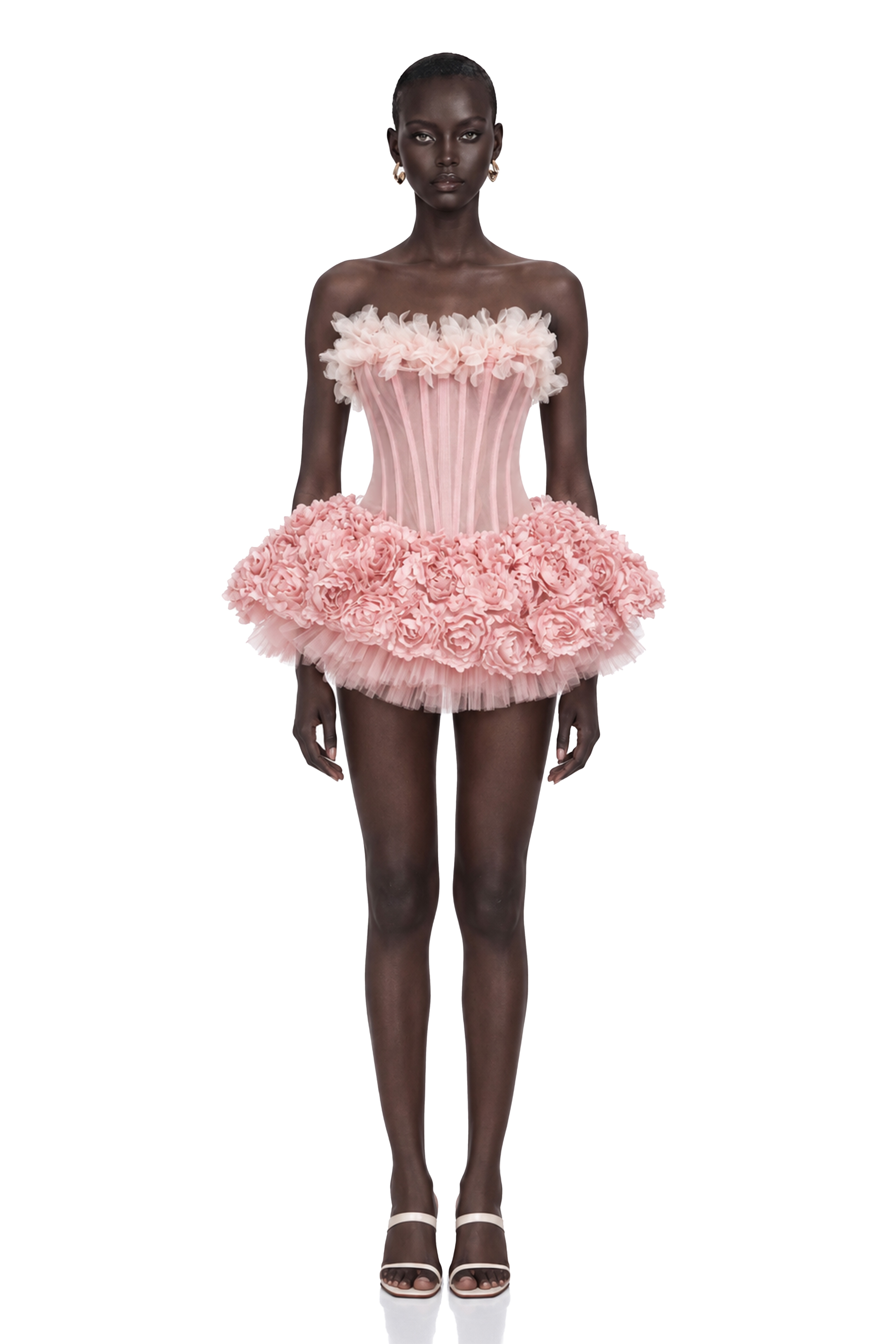 Rachel Pink 3D Petal Tulle Mini Dress