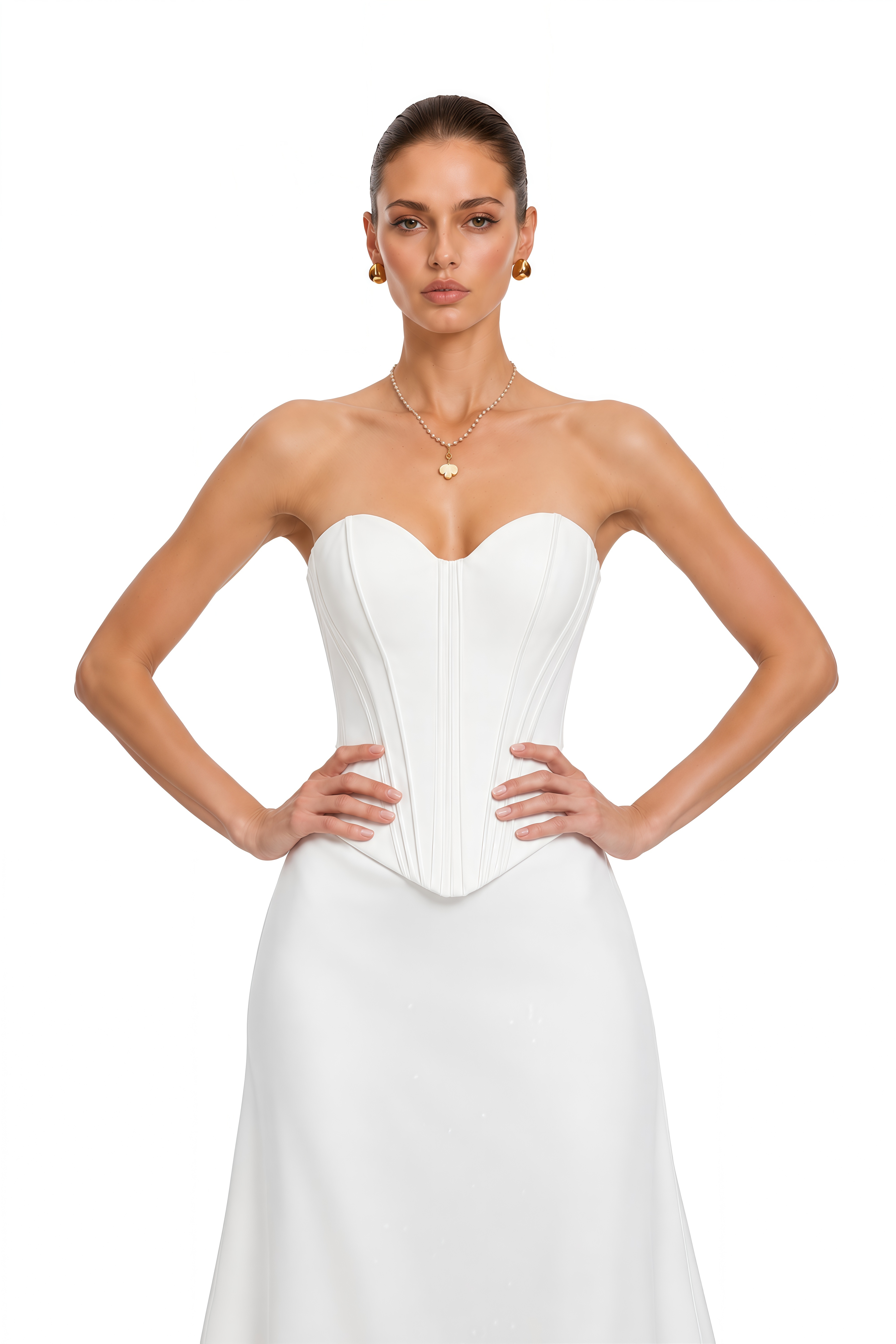 Jeanne White Off Shoulder Crop Top & Skirt Set
