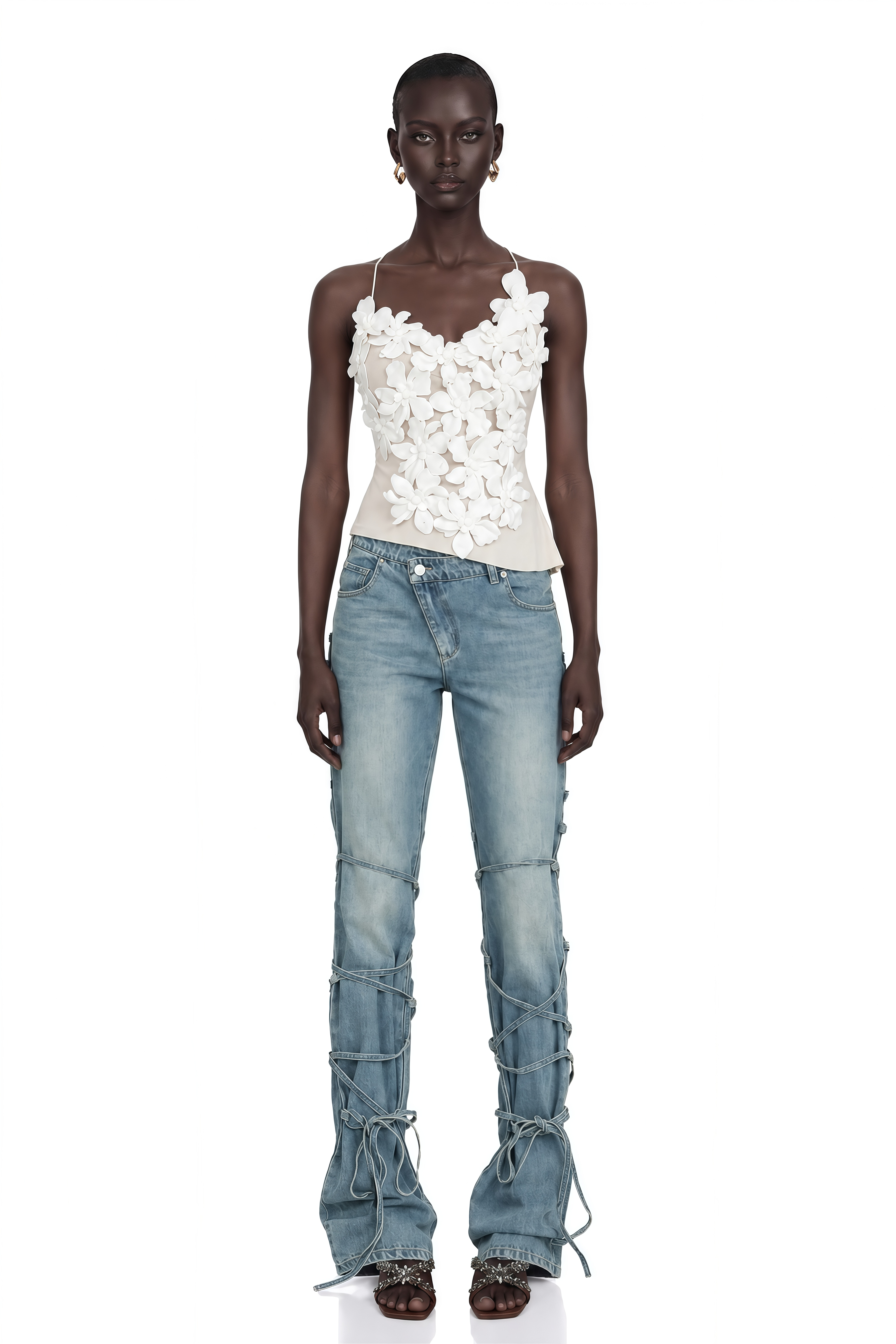 Geraldine Strap-Detail Jeans