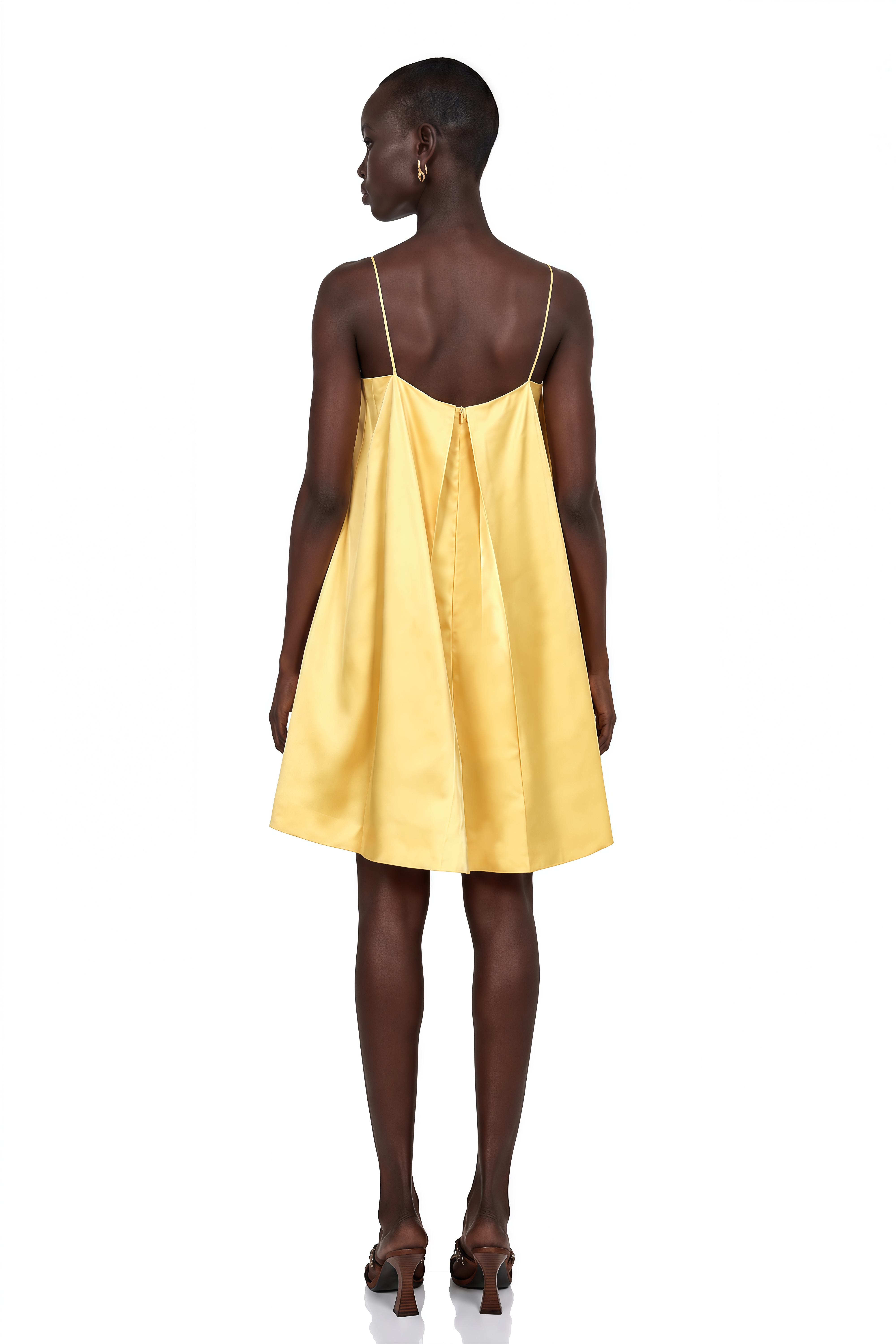 Avril Yellow Floral Embroidered Mini Dress