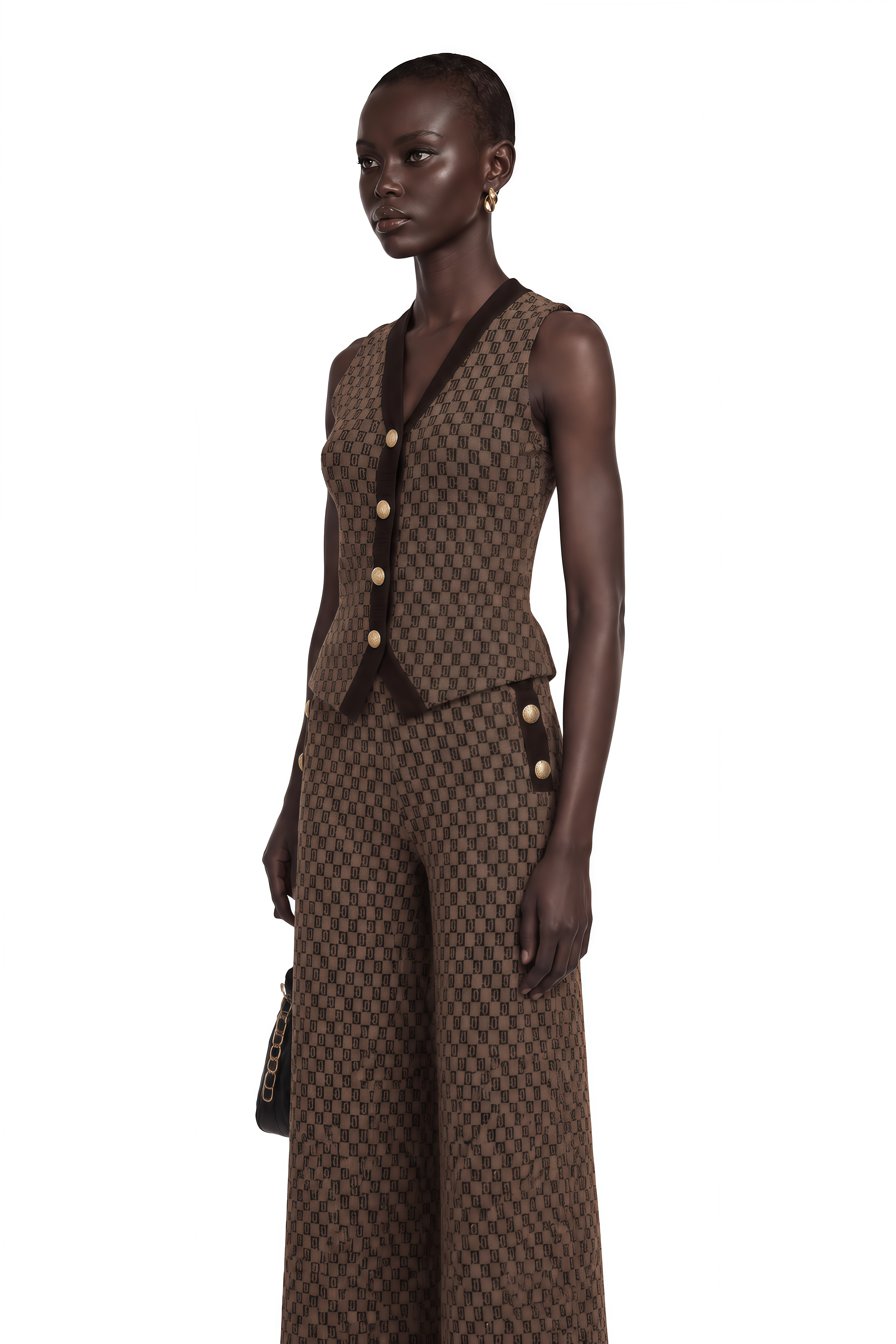 Cyrielle Monogram-Jacquard Top & Trousers Matching Set