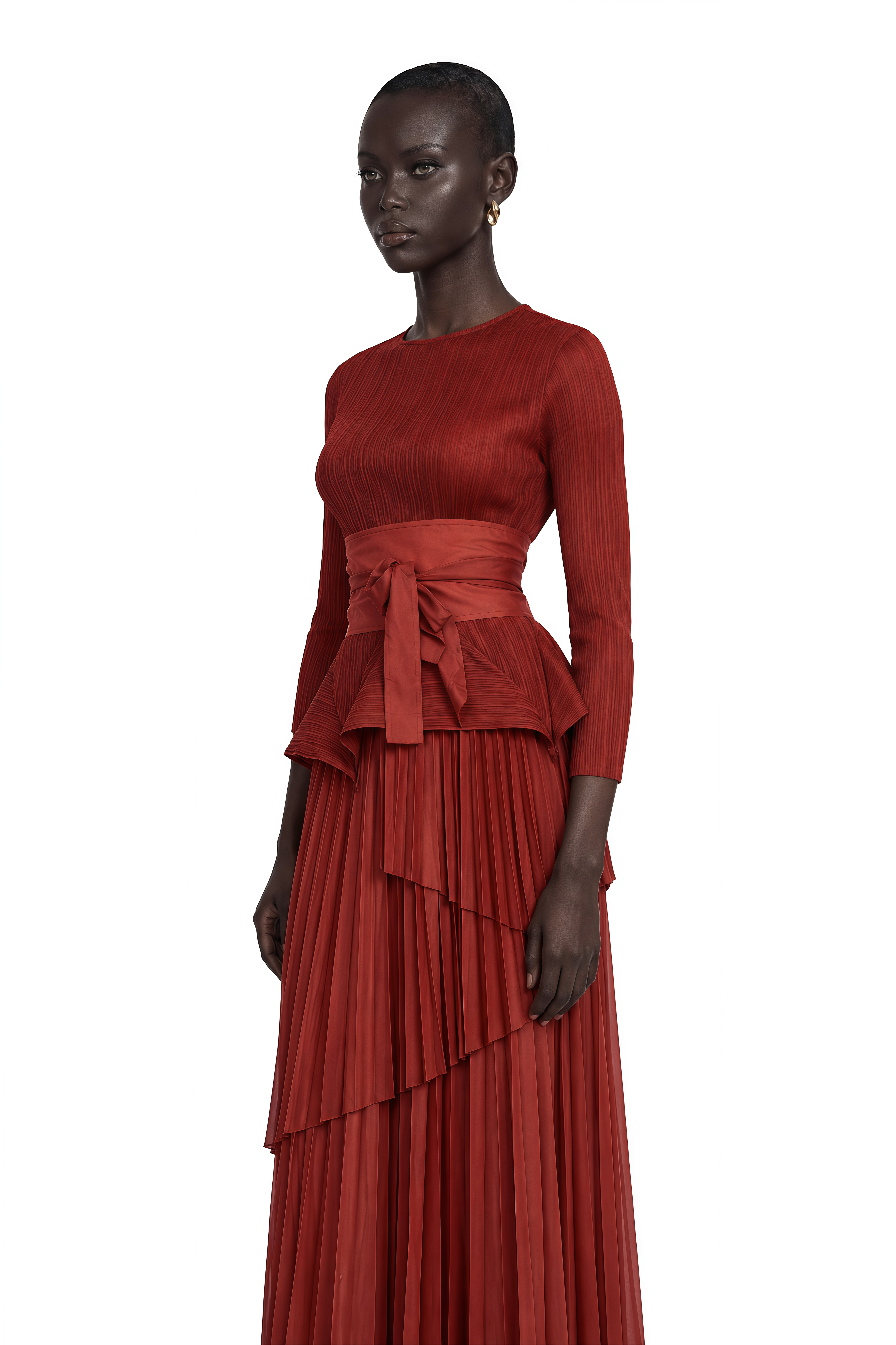 Margaux Bow-Tie Pleated Top & Skirt Matching Set