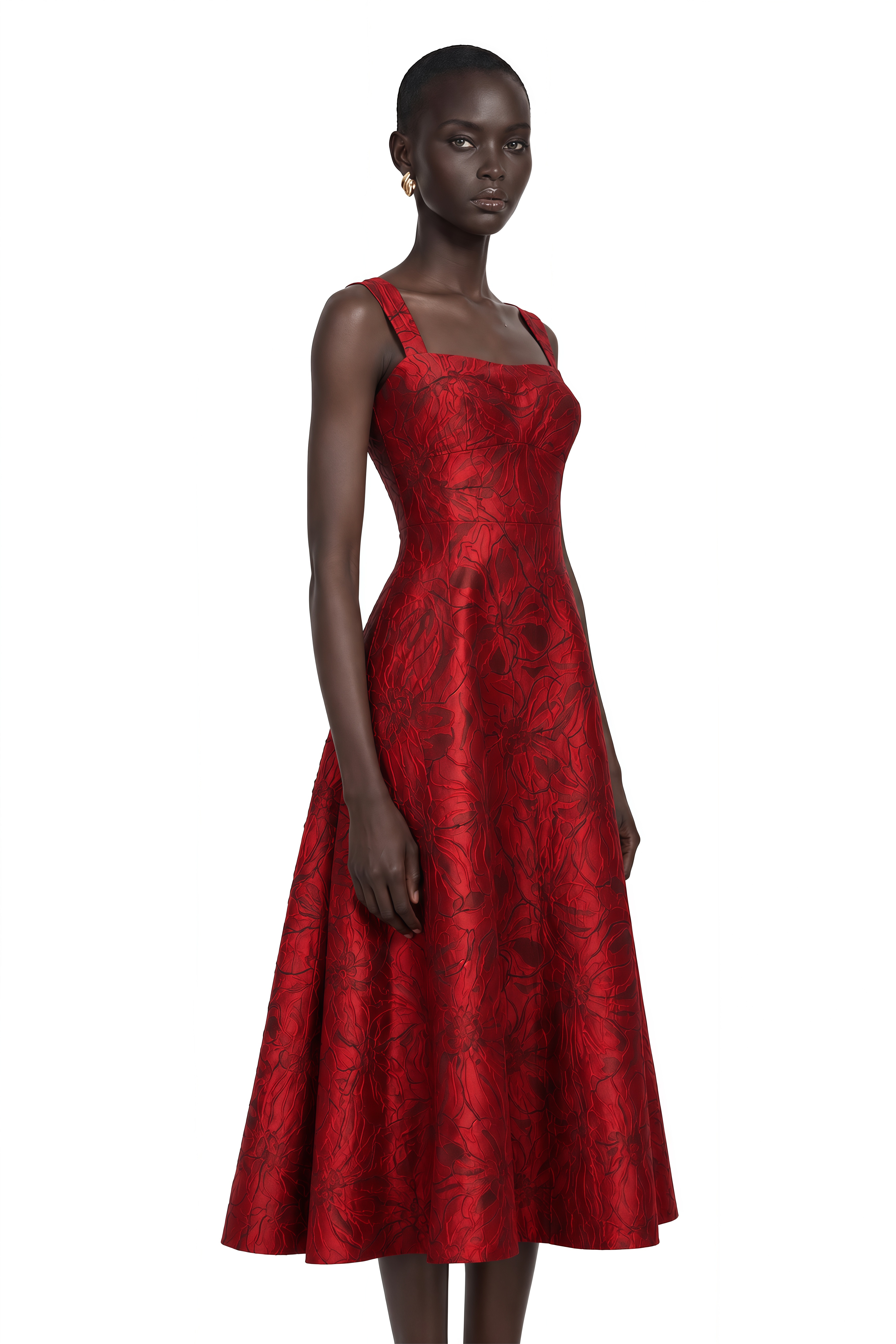 midi red dress Hélène Floral-Jacquard – Miss Rosier pink blue and white UK-EU Returns Audit %0D%0AColor%20may%20vary%20due%20to%20lighting%20on%20images Talla:8y Wedding guest