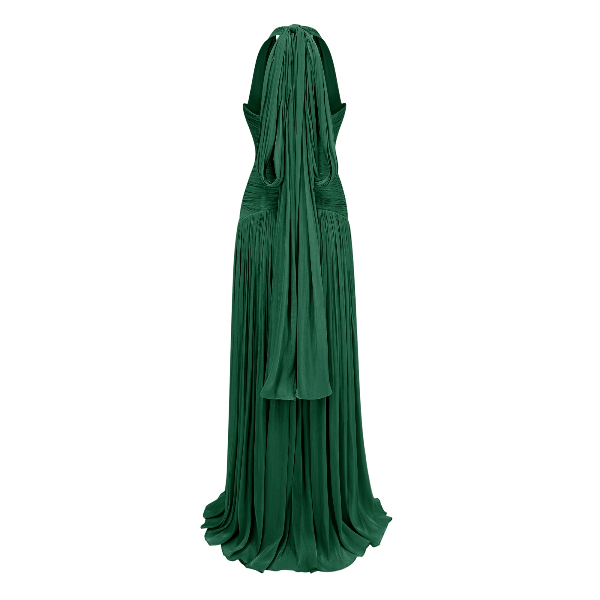 Emerald Green Gathered Maxi Dress
