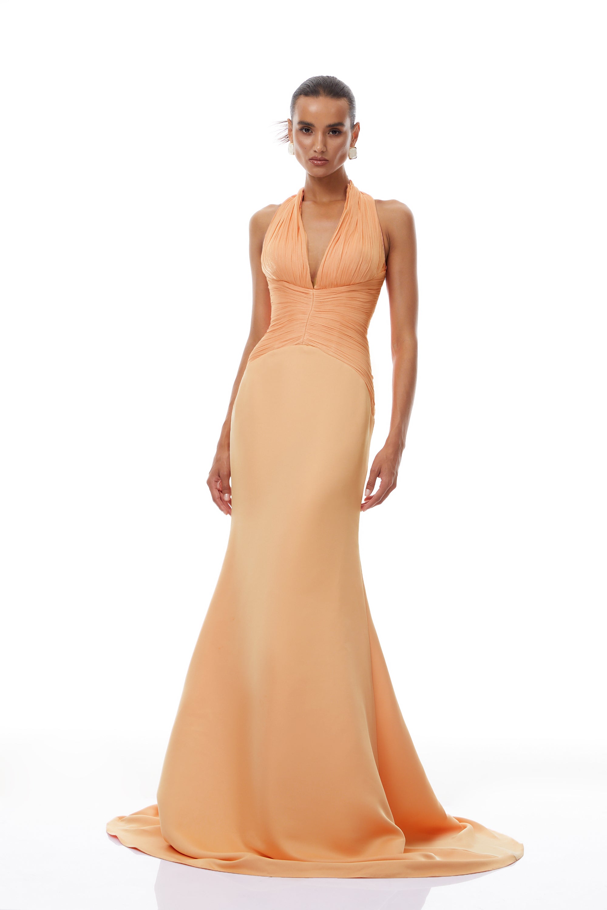 Gathered Mermaid Maxi Dress