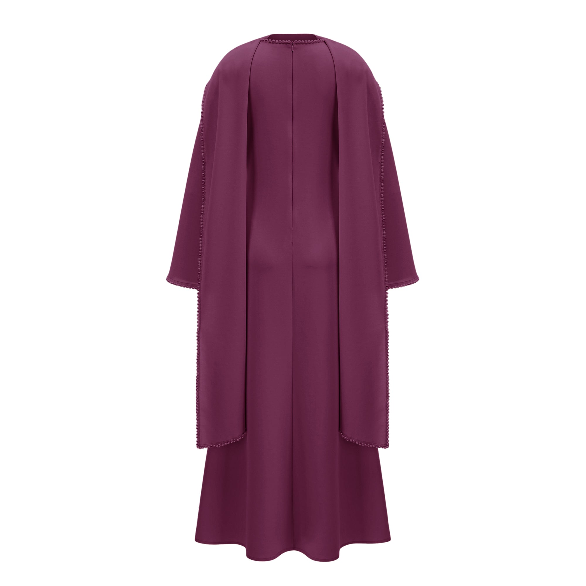 Pearl Trim Shawl Detail Maxi Dress