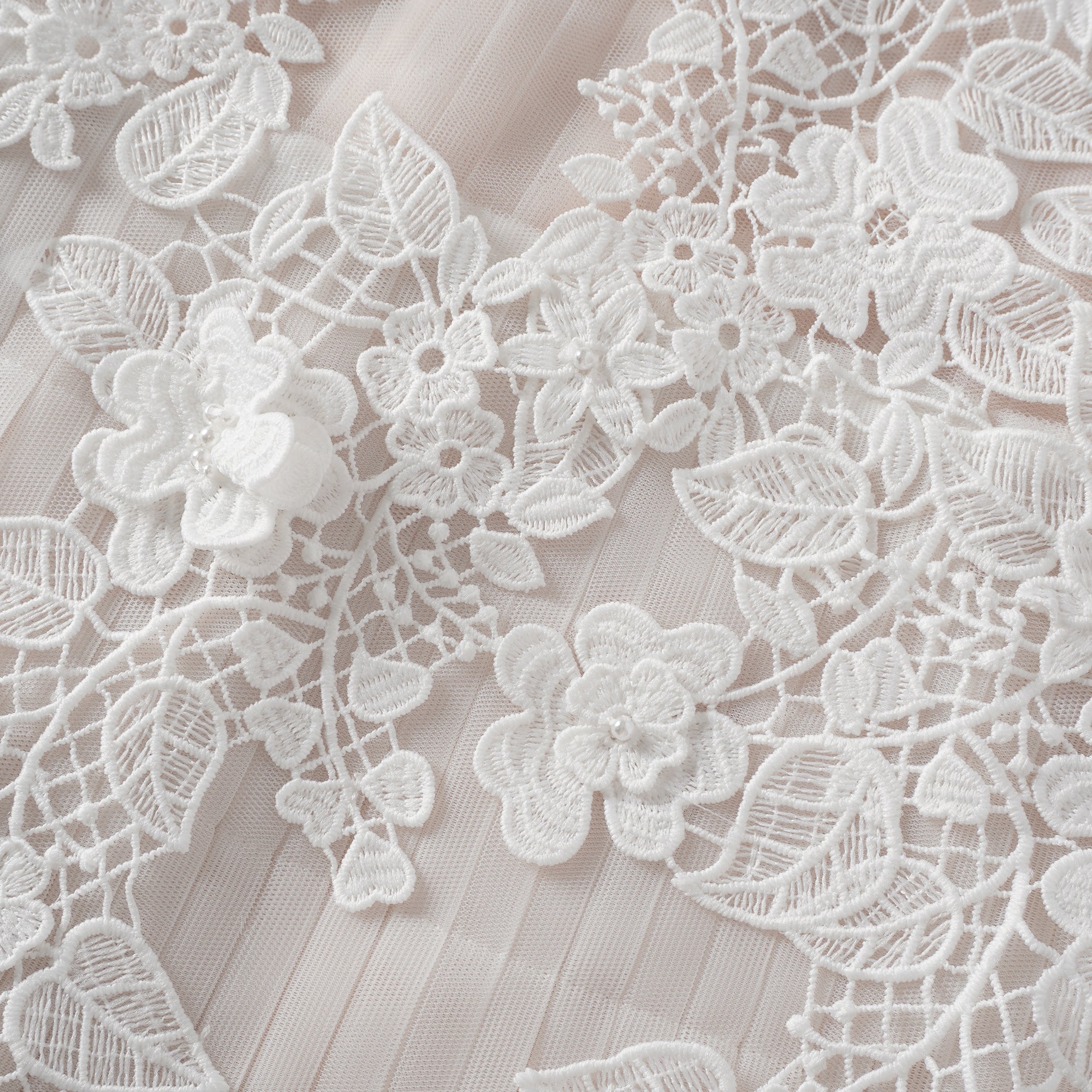 Flower-Appliqué Tulle Midi Dress