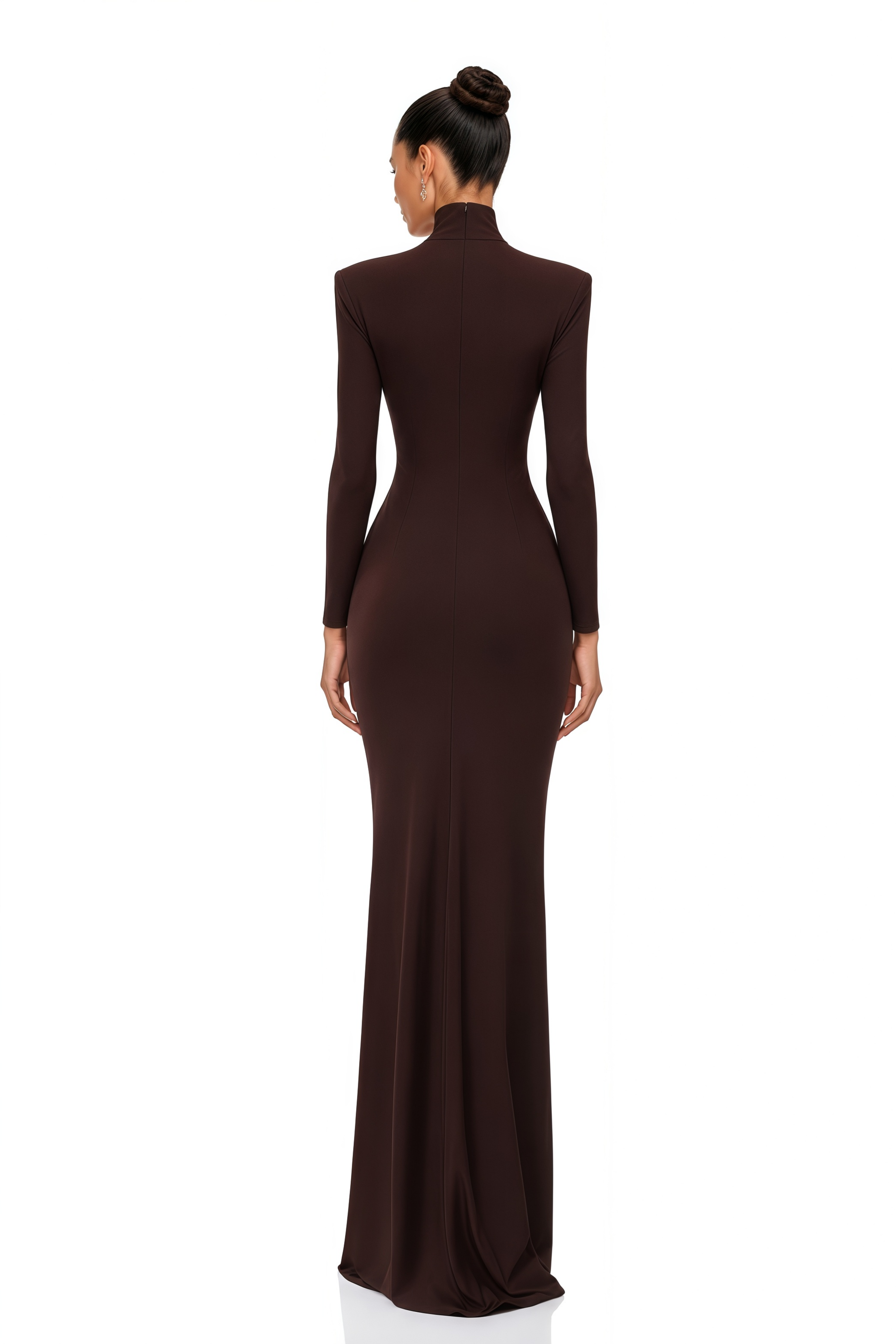 brown knot dress Neve High Neck Twist Maxi Belt