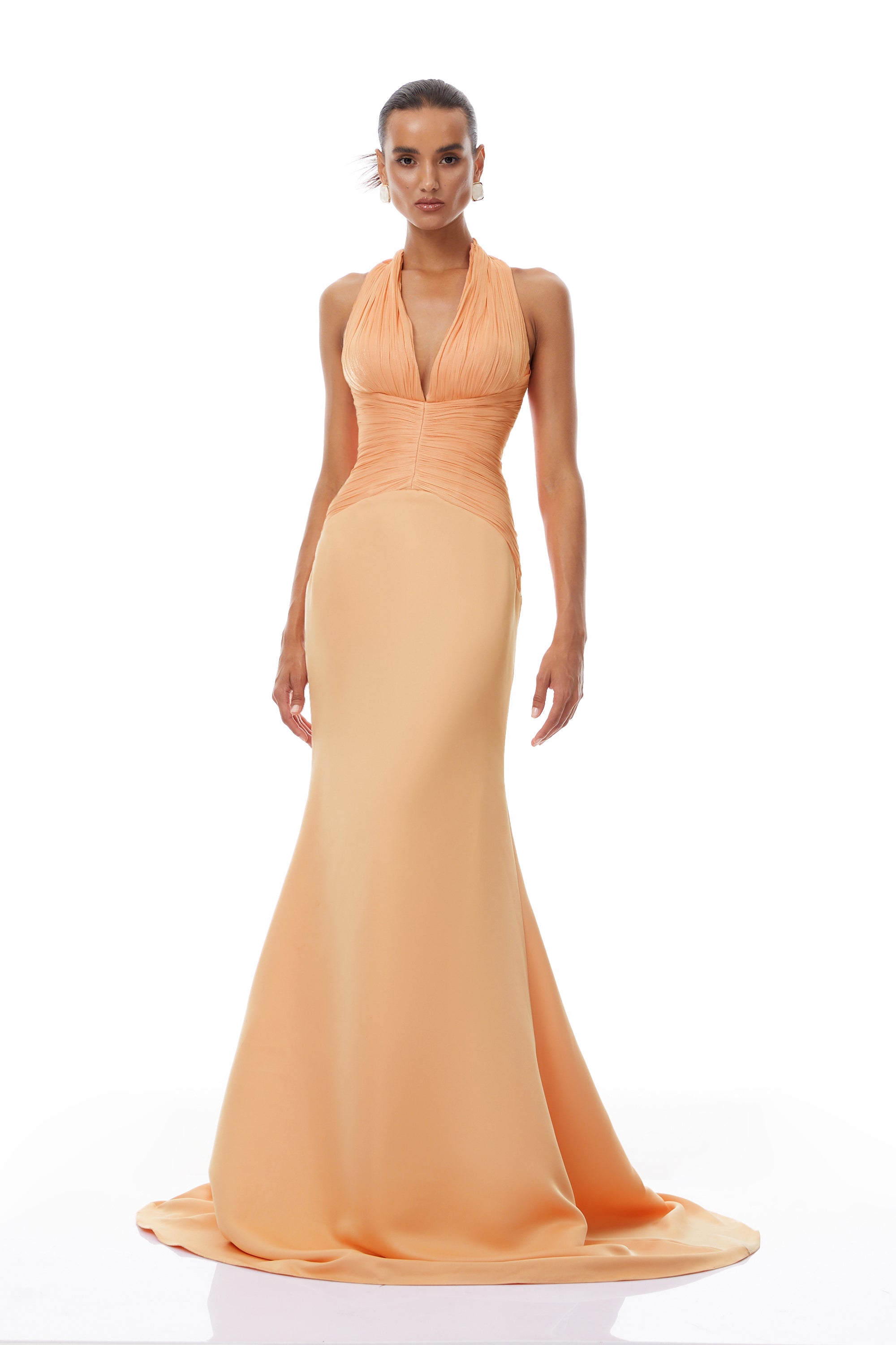 Gathered Mermaid Maxi Dress