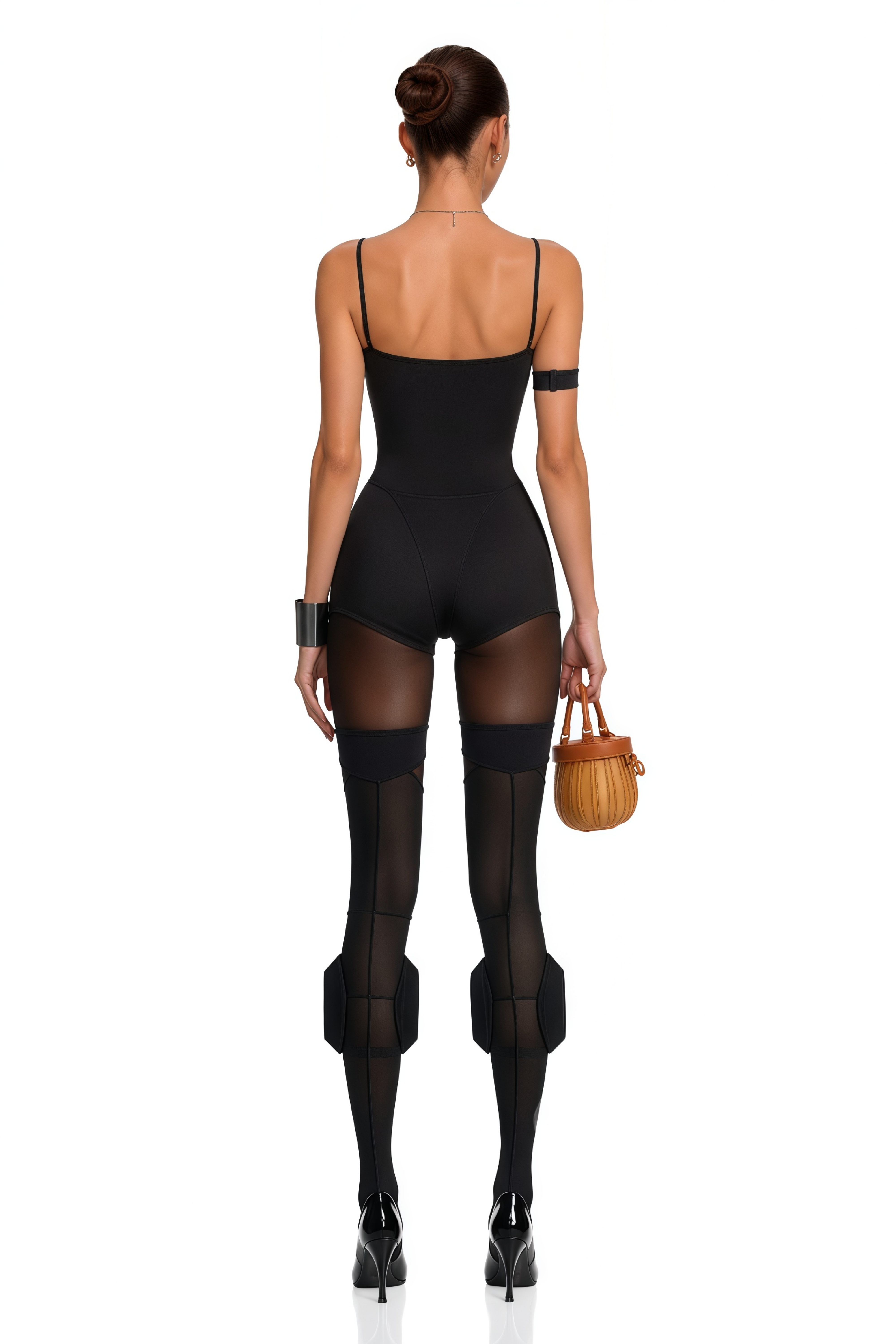 Éclat Black Hollow Detail Playsuit