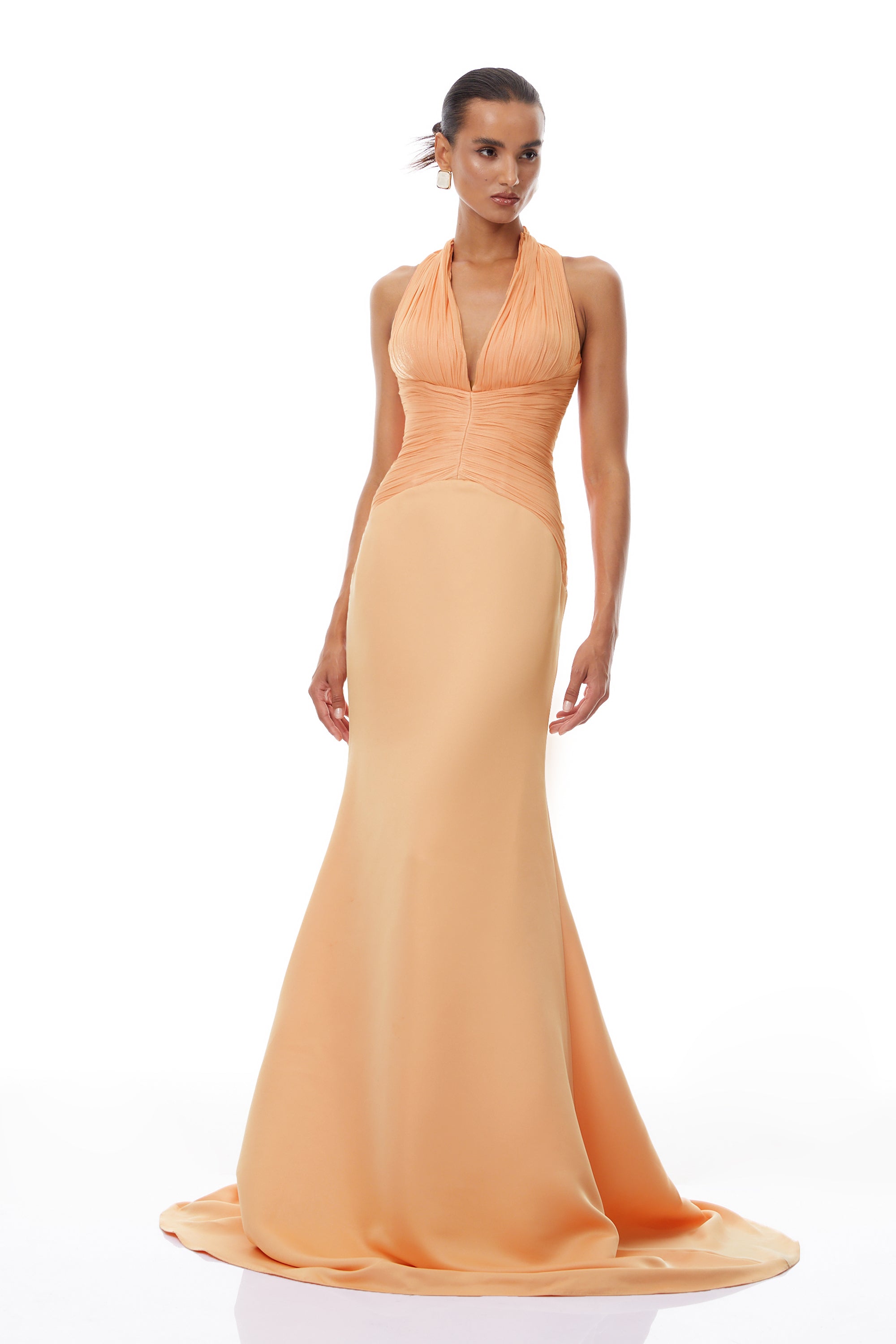 Gathered Mermaid Maxi Dress