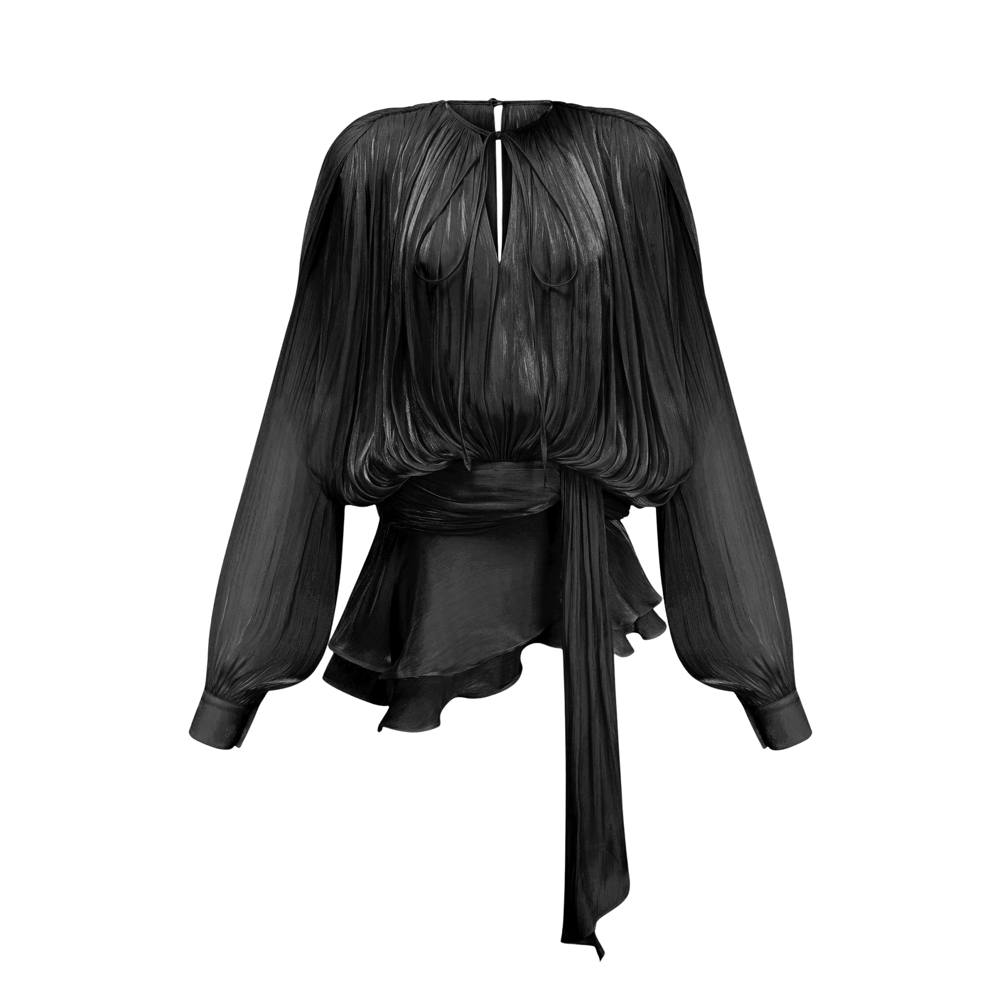 Pleated Ruffled Mini Dress
