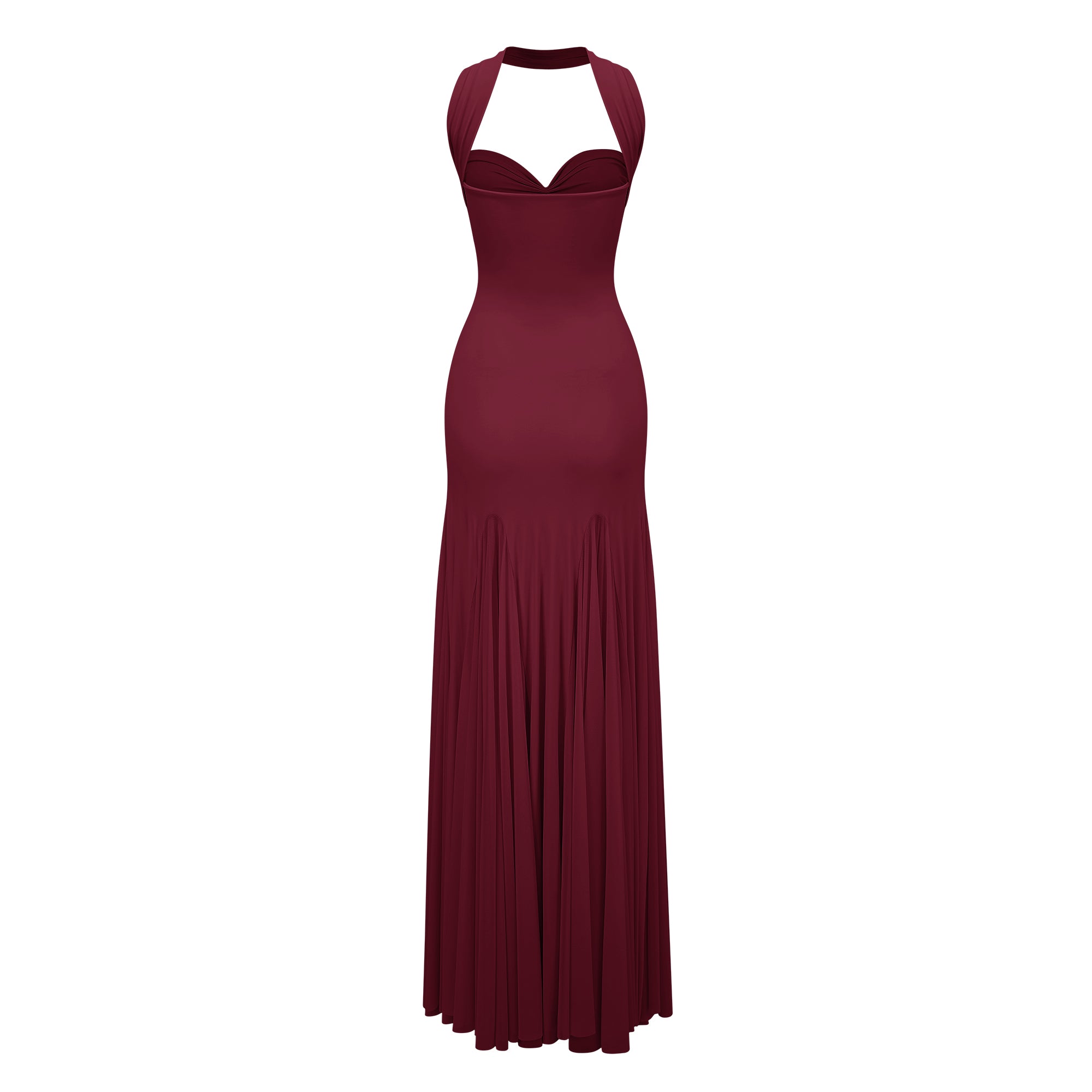 Red Sweetheart Neck Maxi Dress