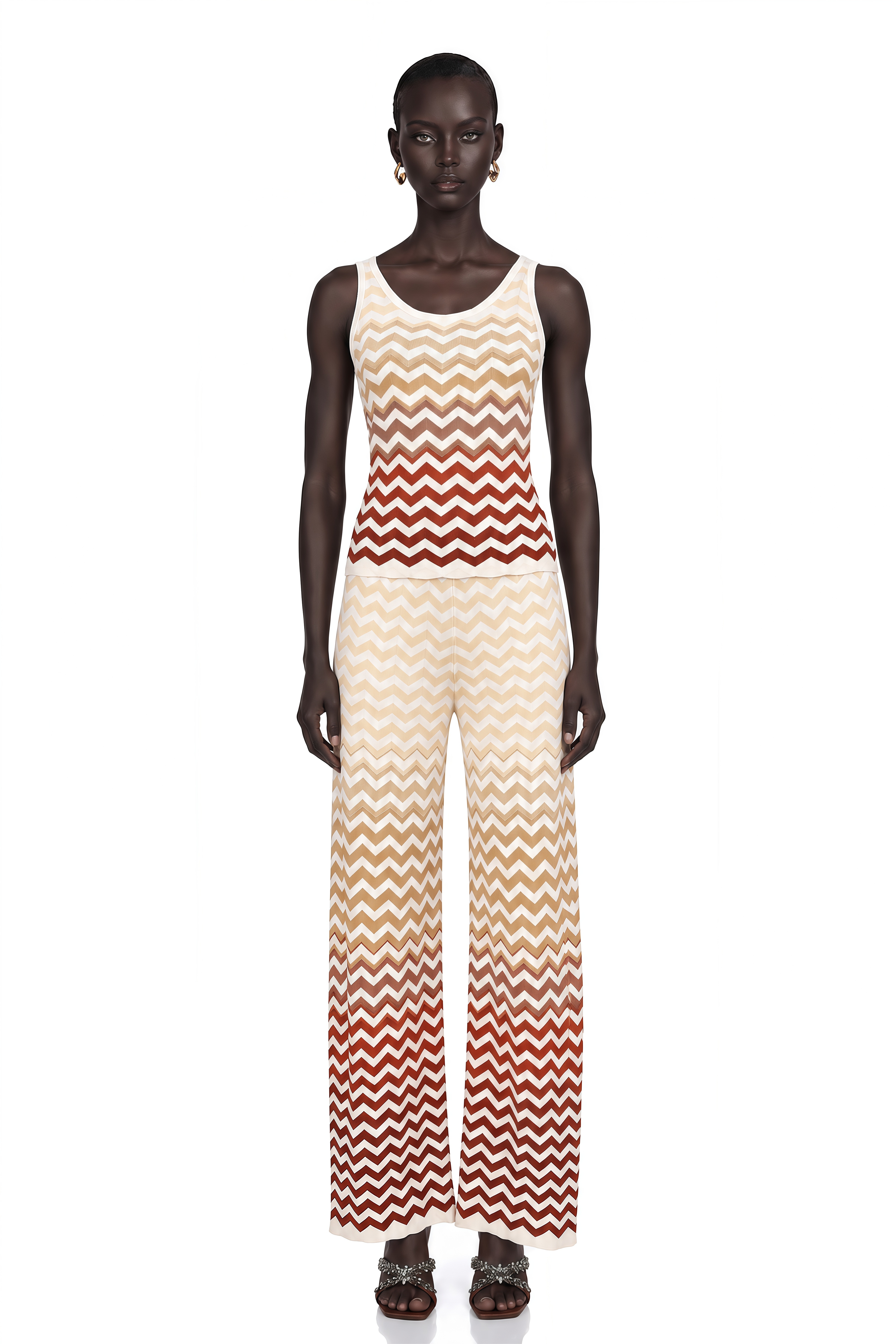 Isabelle Yellow Zigzag Knit Matching Set