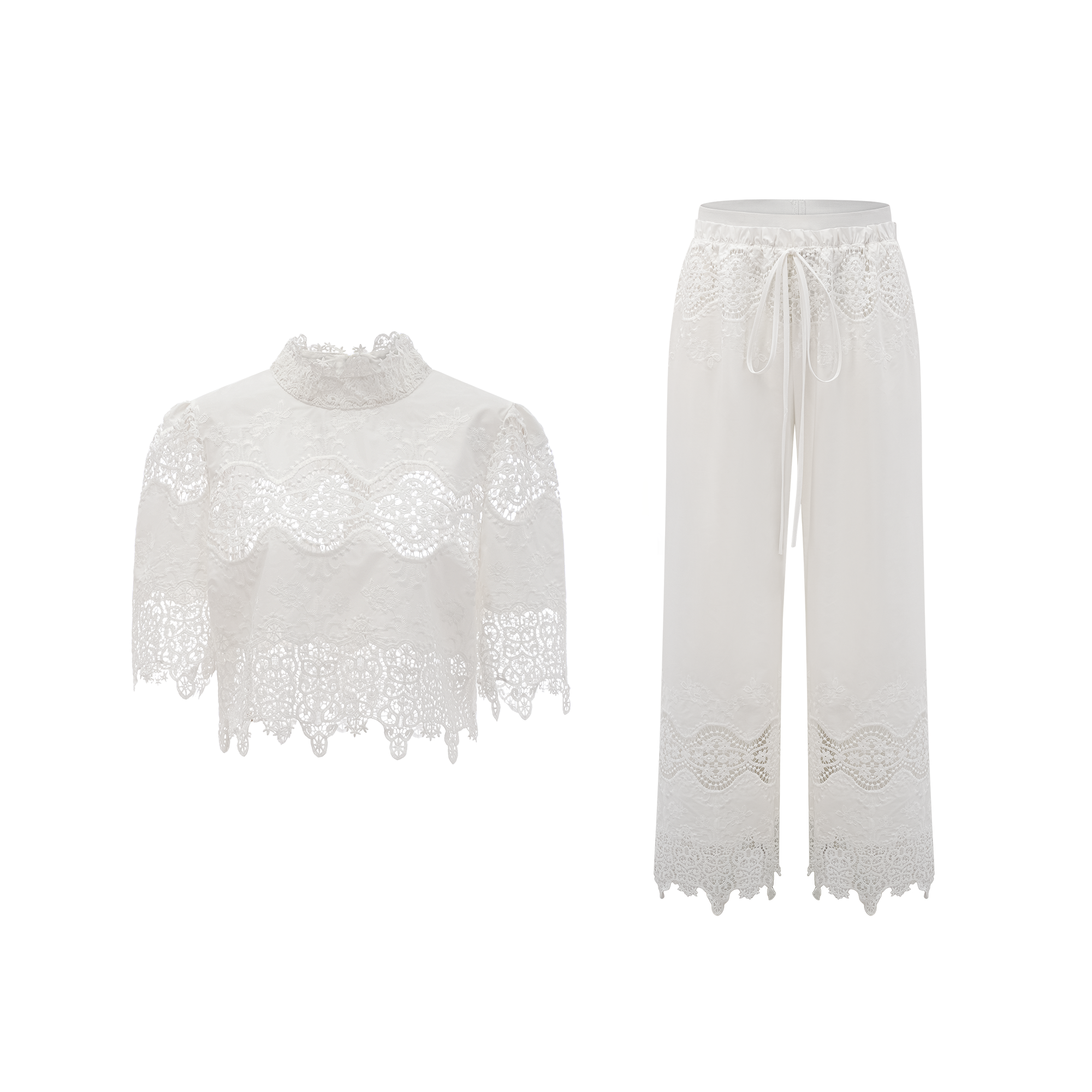 Lace trim Cut out Matching Set