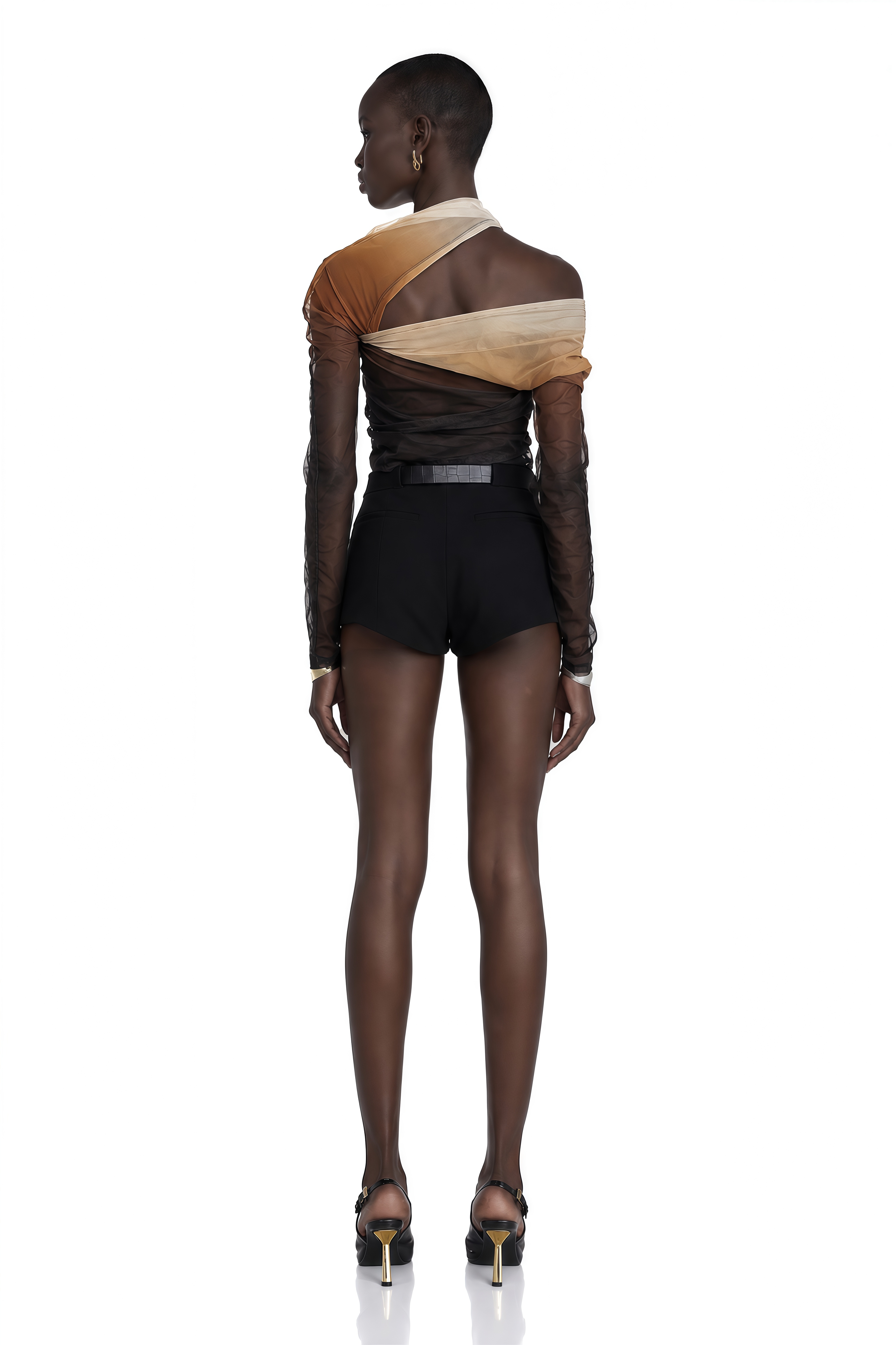 Capucine Ruched Gradient-Effect Bodysuit