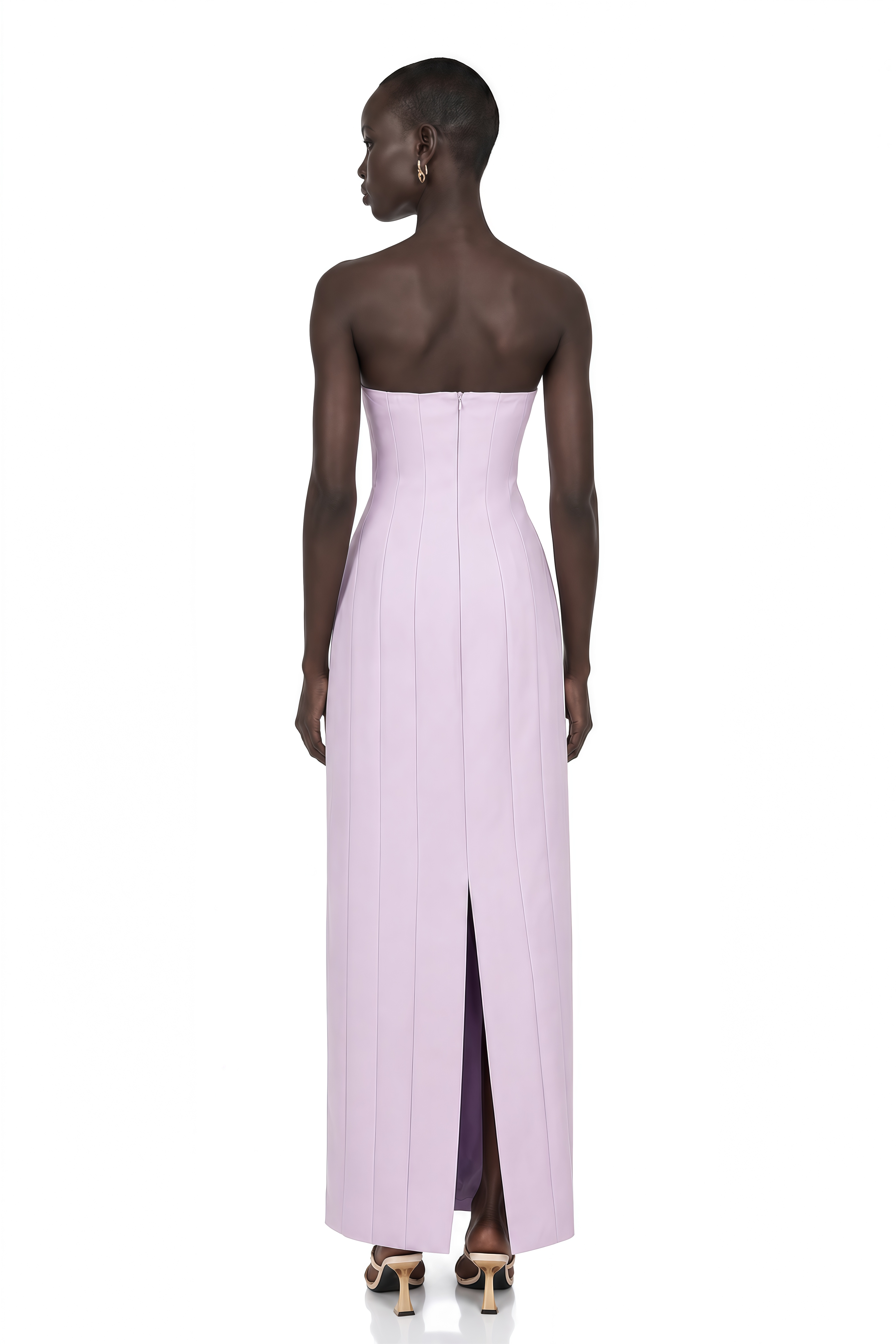 Émilie Purple Beaded Fringed Detail Maxi Dress