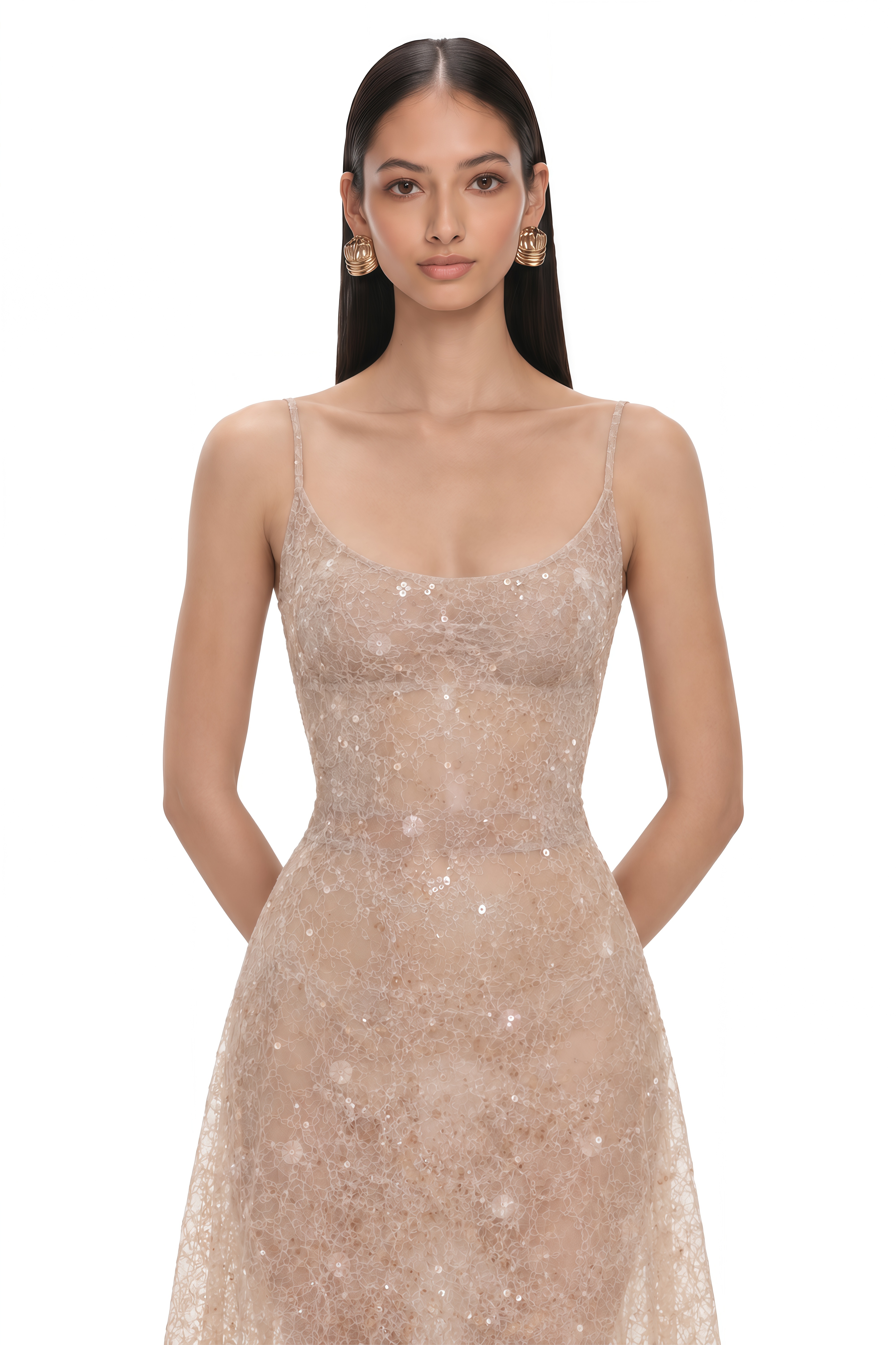 Kristoffer Pink Floral Lace Midi Dress