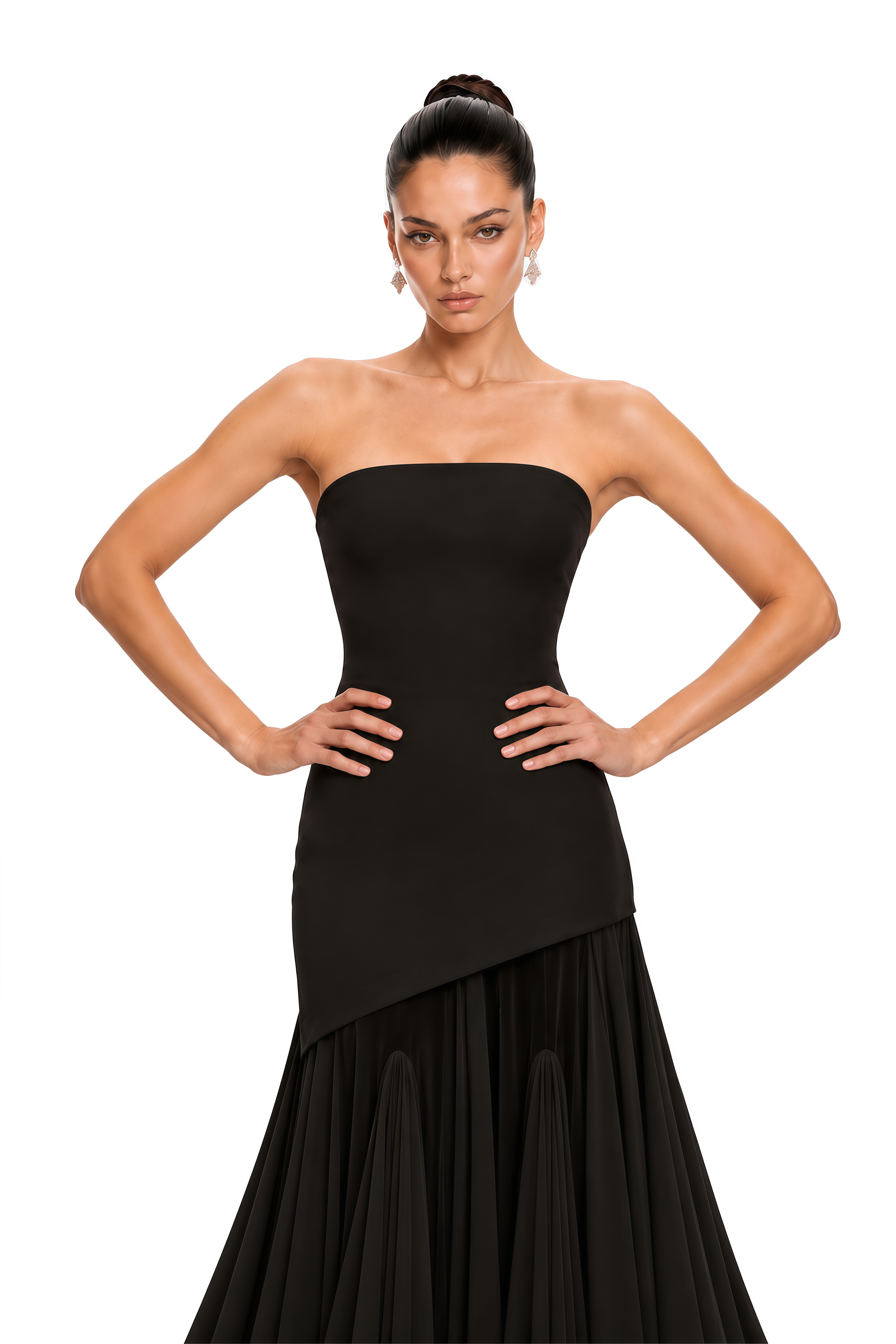 Josiane Black Off-shoulder Sheer Tulle Maxi Dress