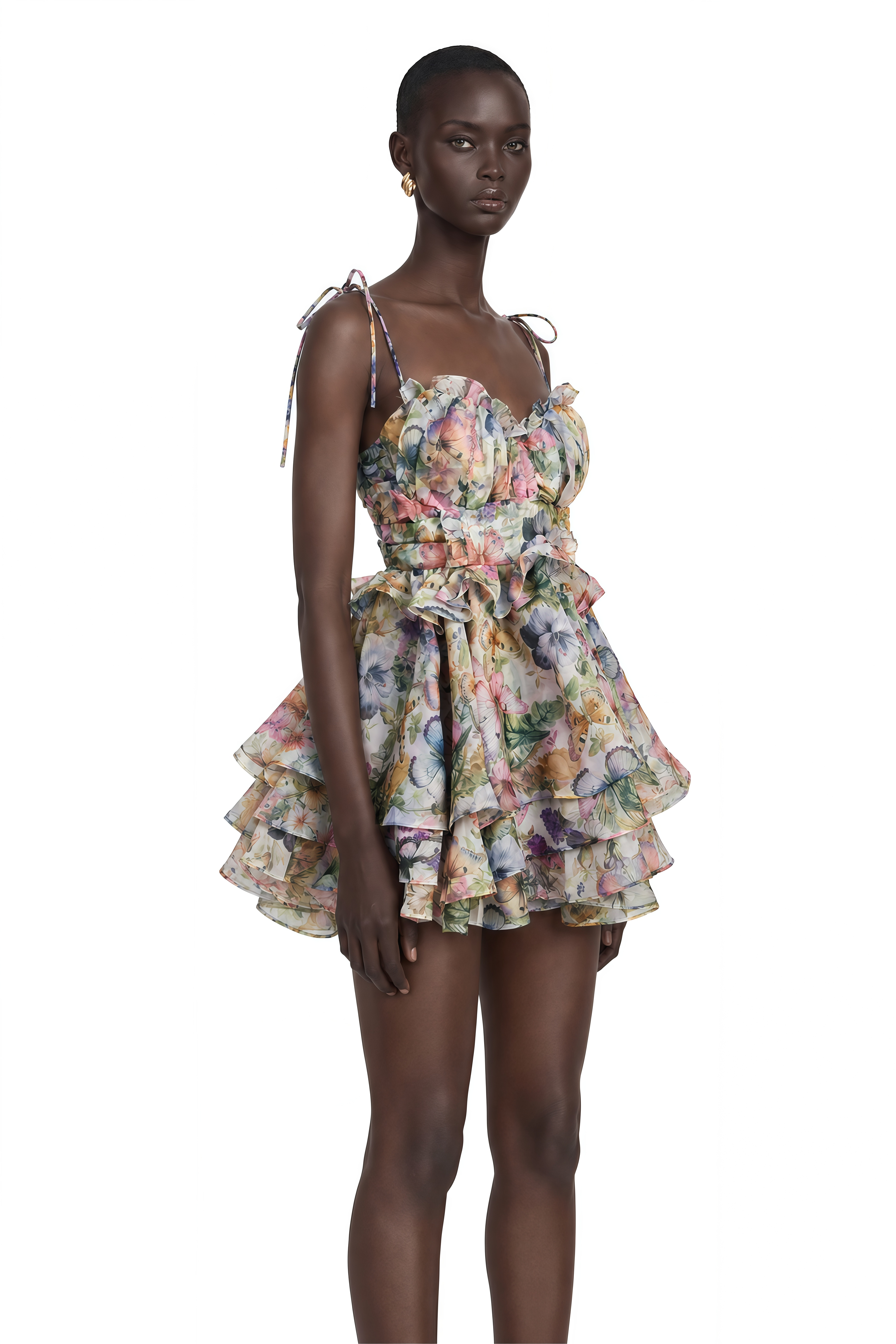 Juliette Floral Print Pleated Mini Dress