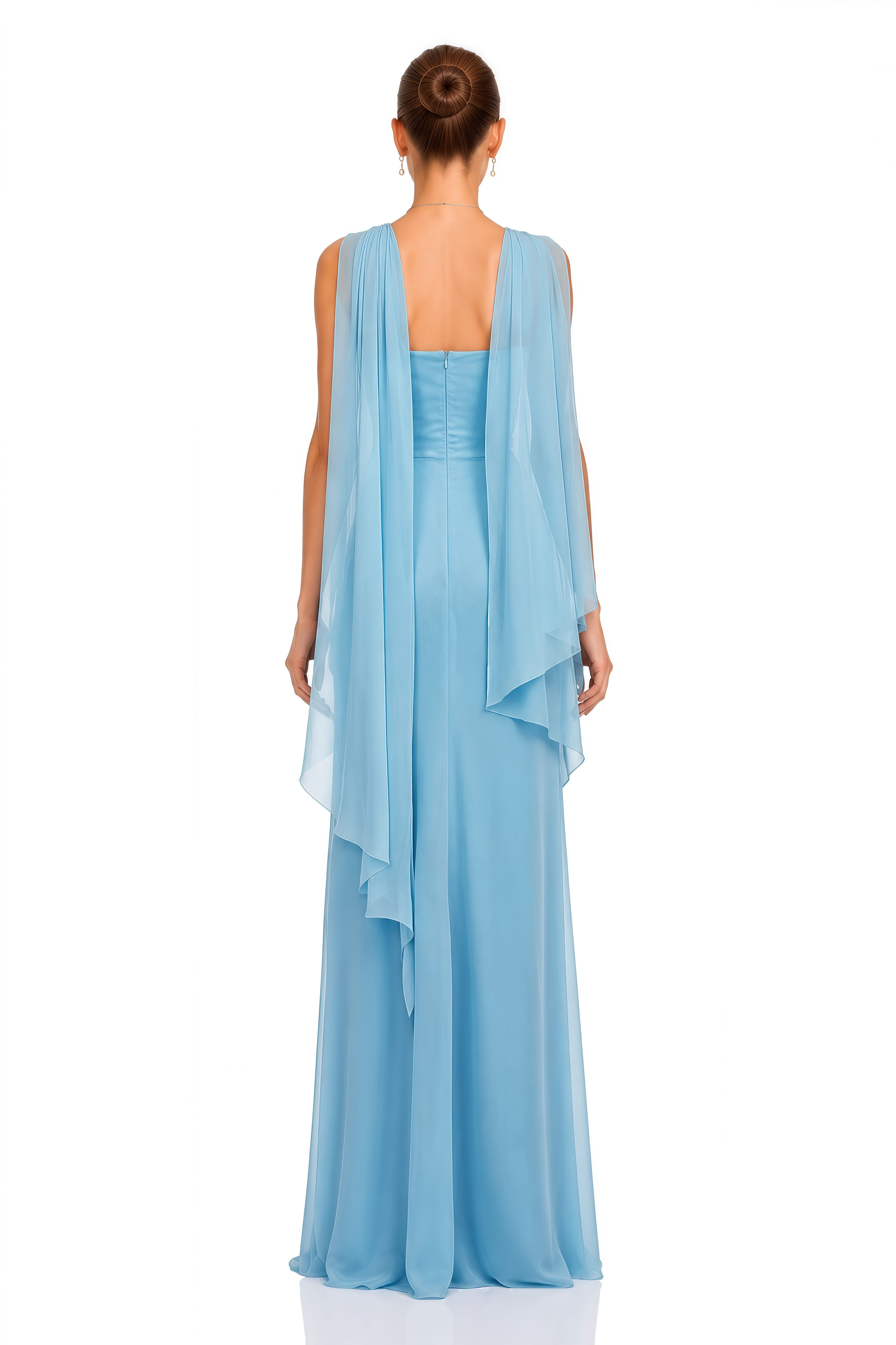 Ophelia Blue Off Shoulder Ruched Maxi Dress