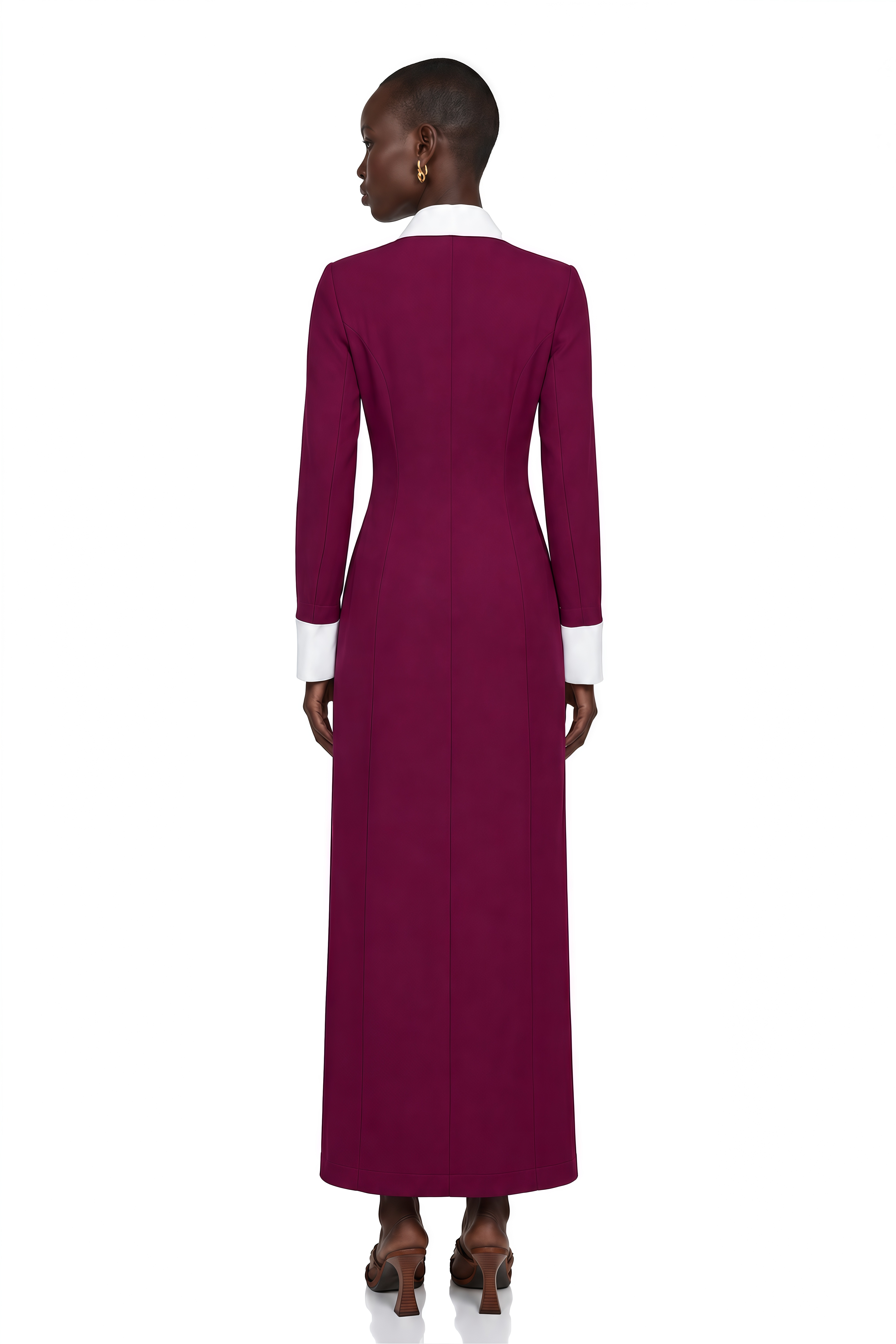 Juniper Purple Long Sleeve Color Block Maxi Dress