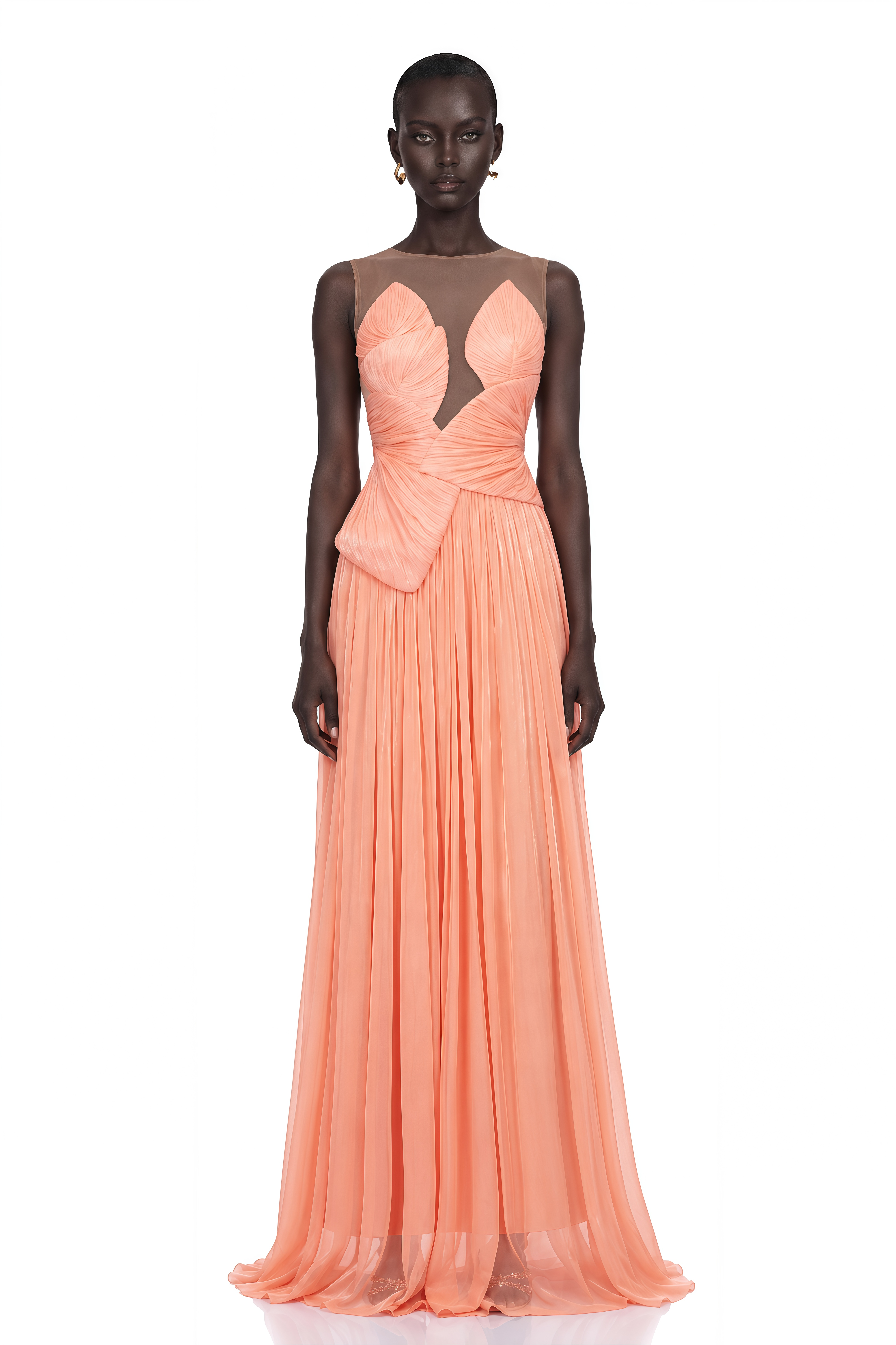 Dalila Pink Backless Asymmetrical Ruched Maxi Dress
