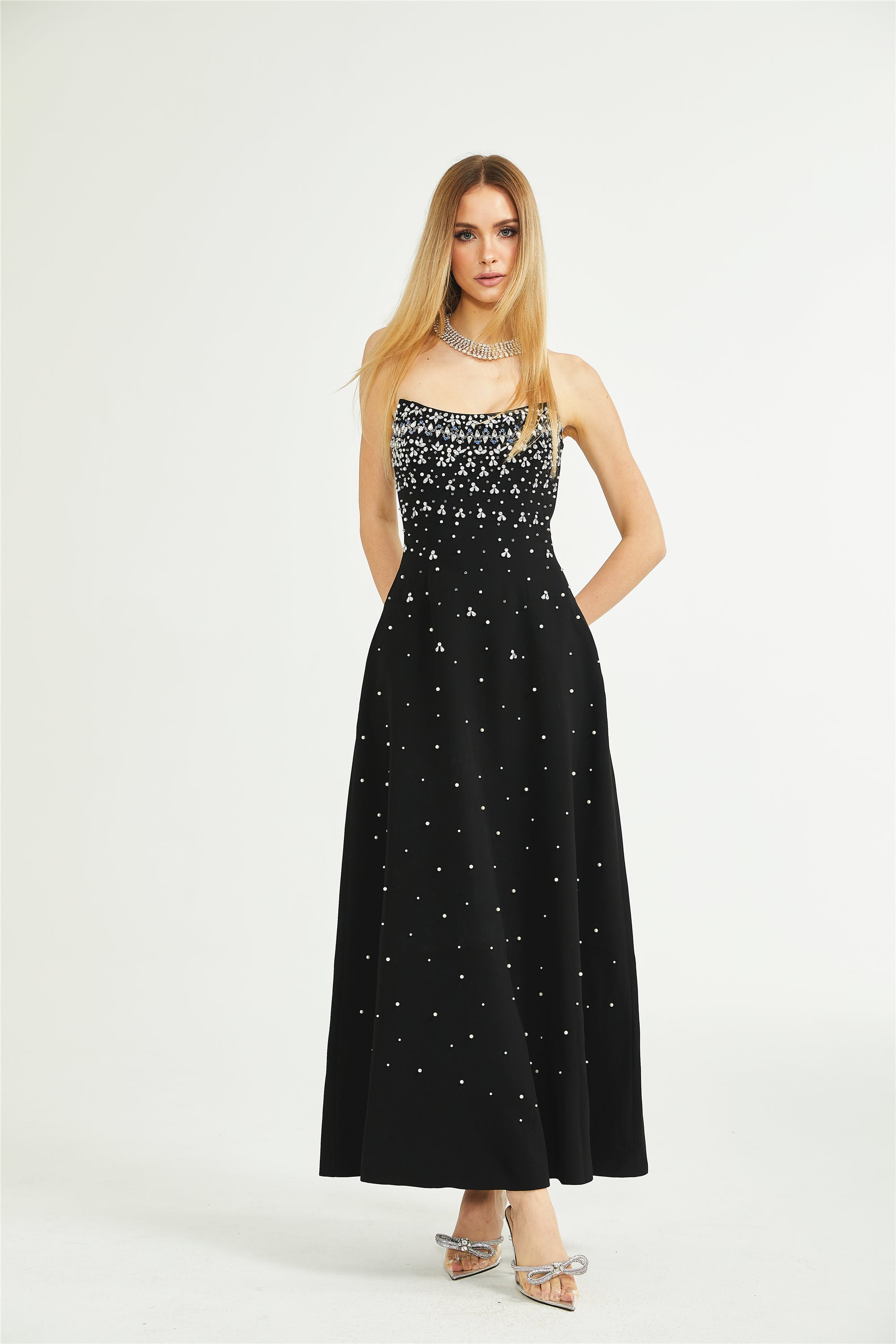 Melisande black embellished maxi dress – Miss Rosier - Women's
