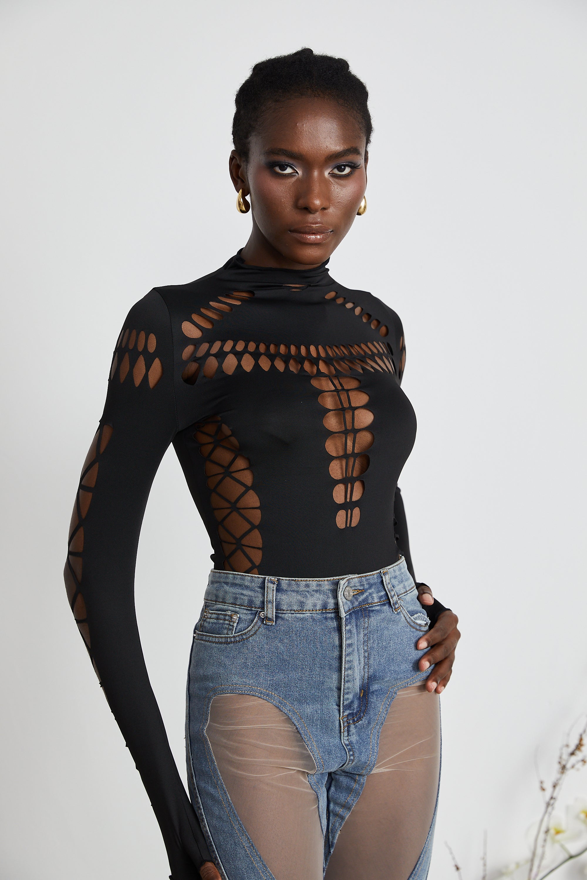 Capriana Long-Sleeve Cutout Bodysuit – Miss Rosier - Women's