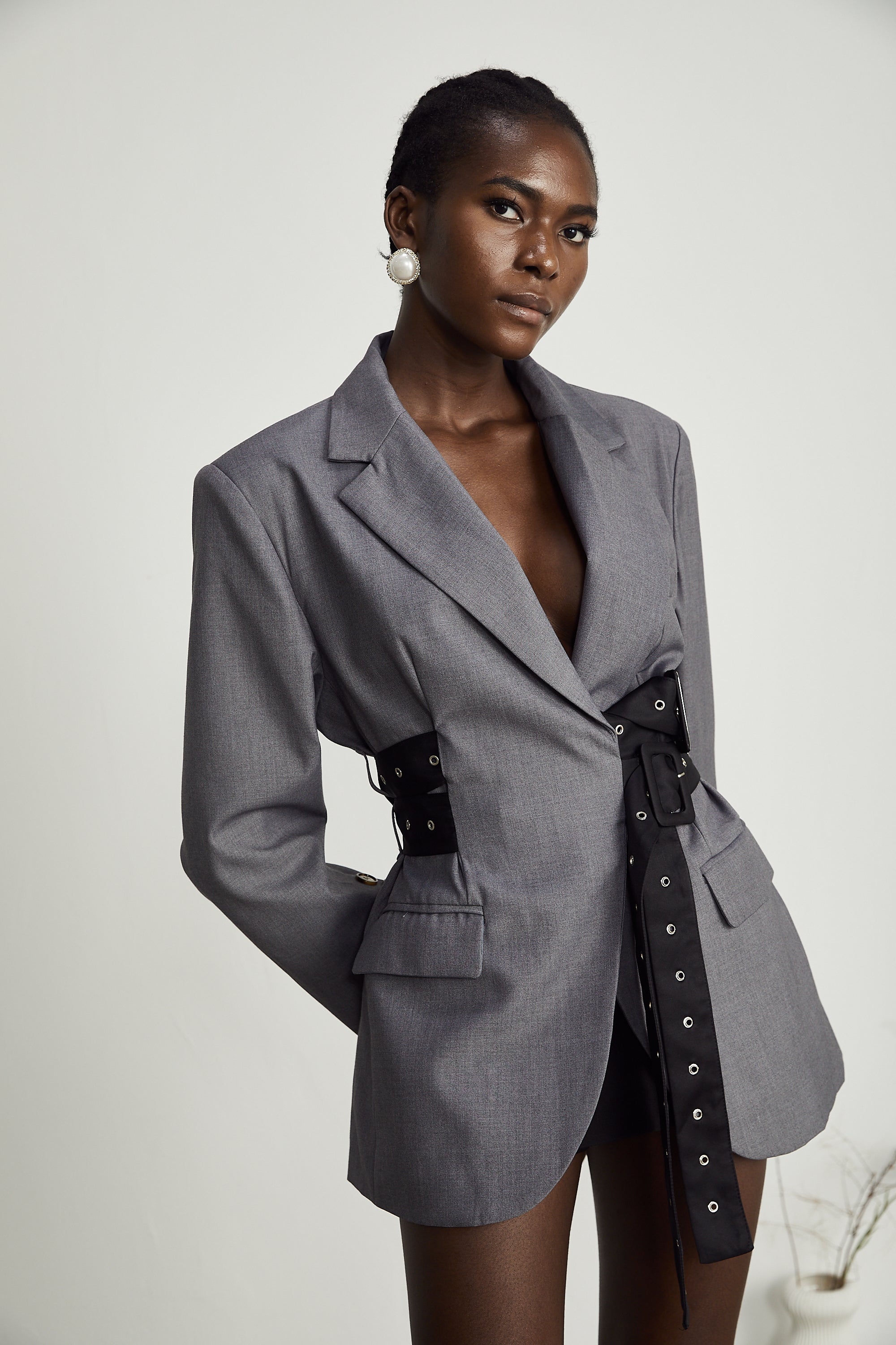 Belted-Waist Blazer