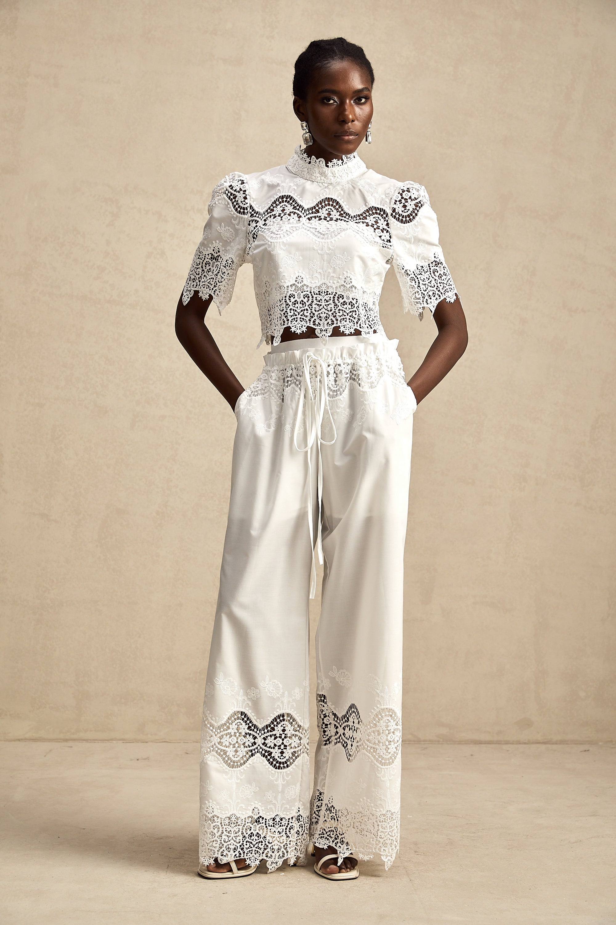 Lace trim Cut out Matching Set