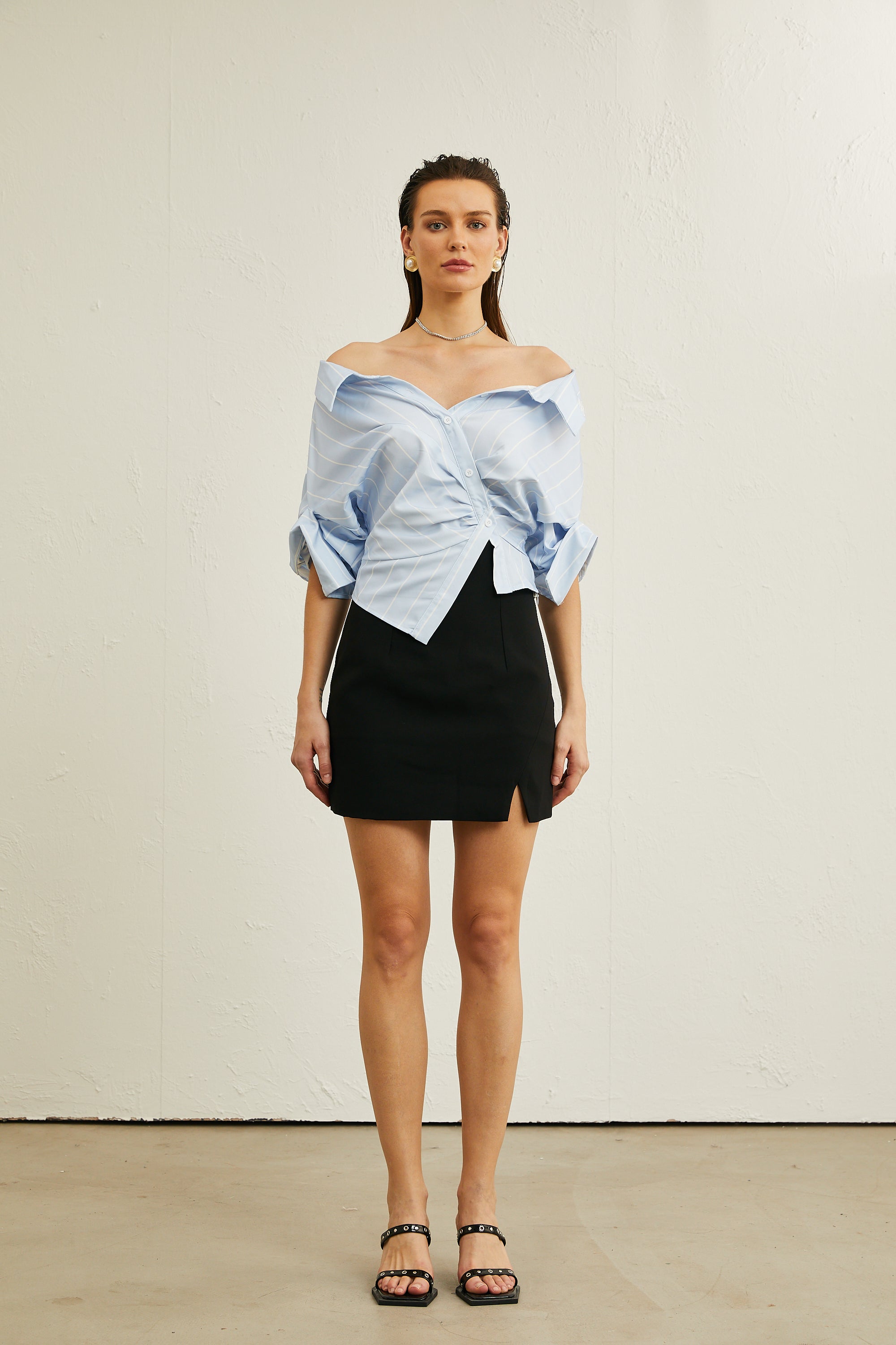 Striped Off-Shoulder Blouse