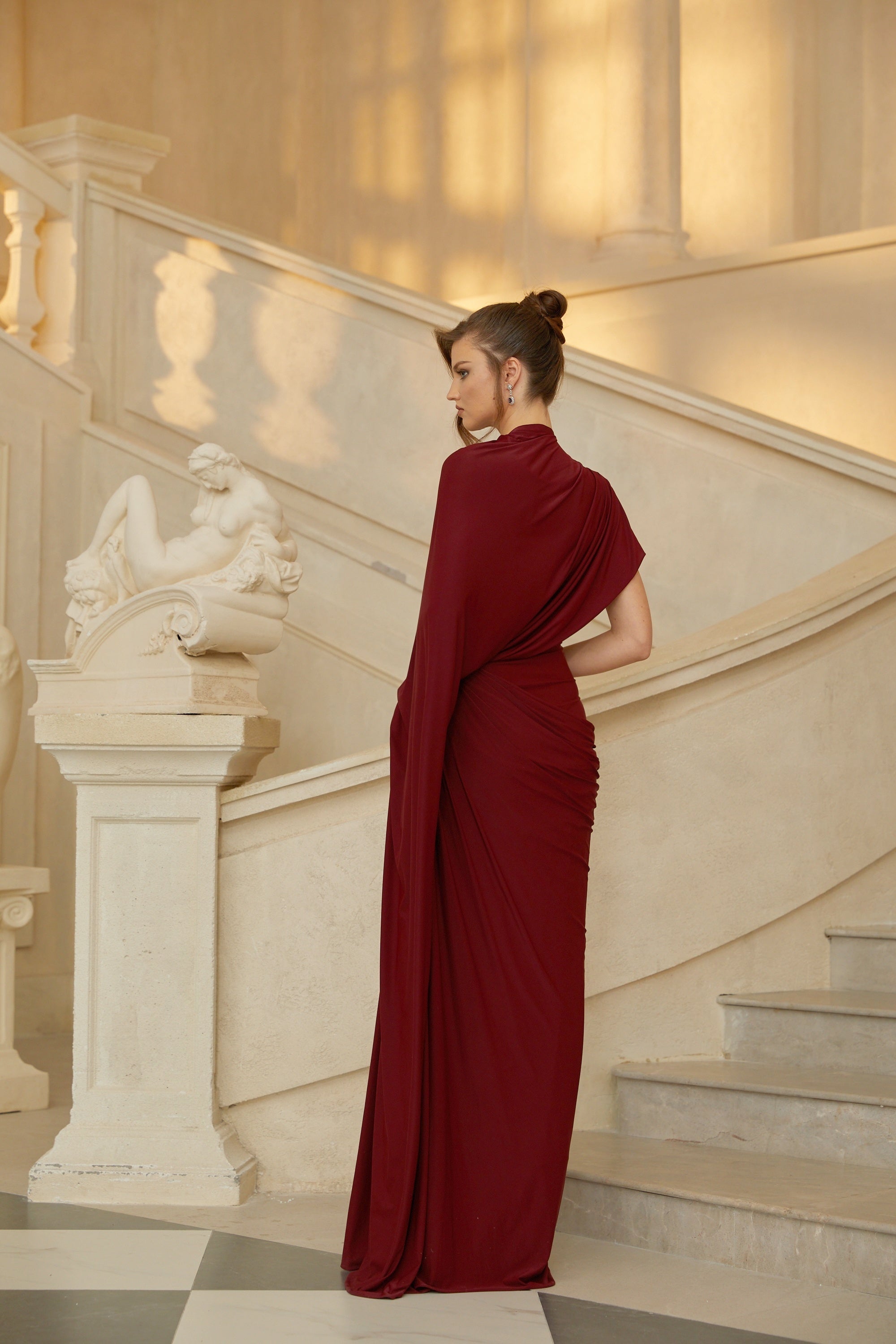 Asymmetrical Draped Cape & Dress