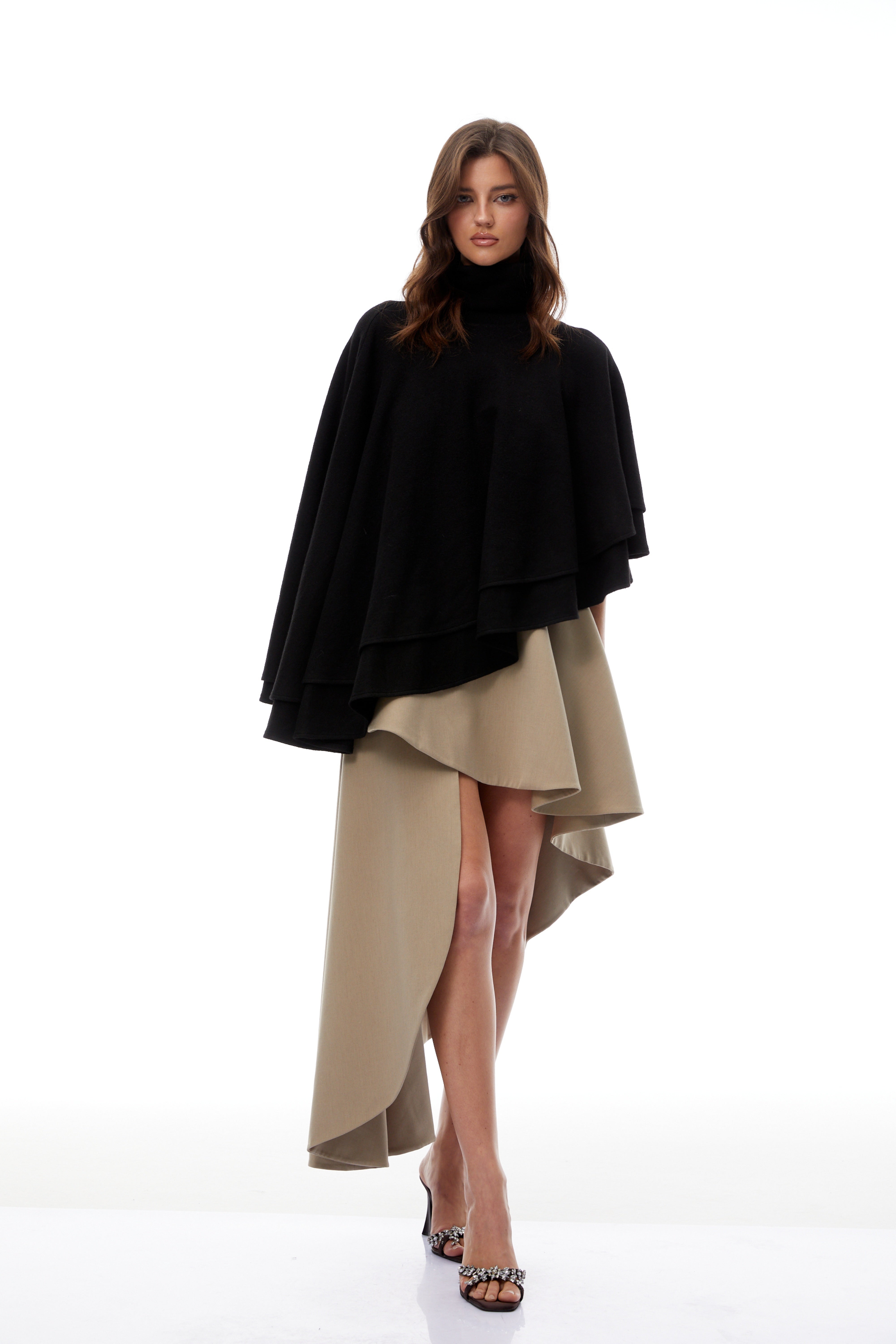 Draped Asymmetrical Mini Skirt