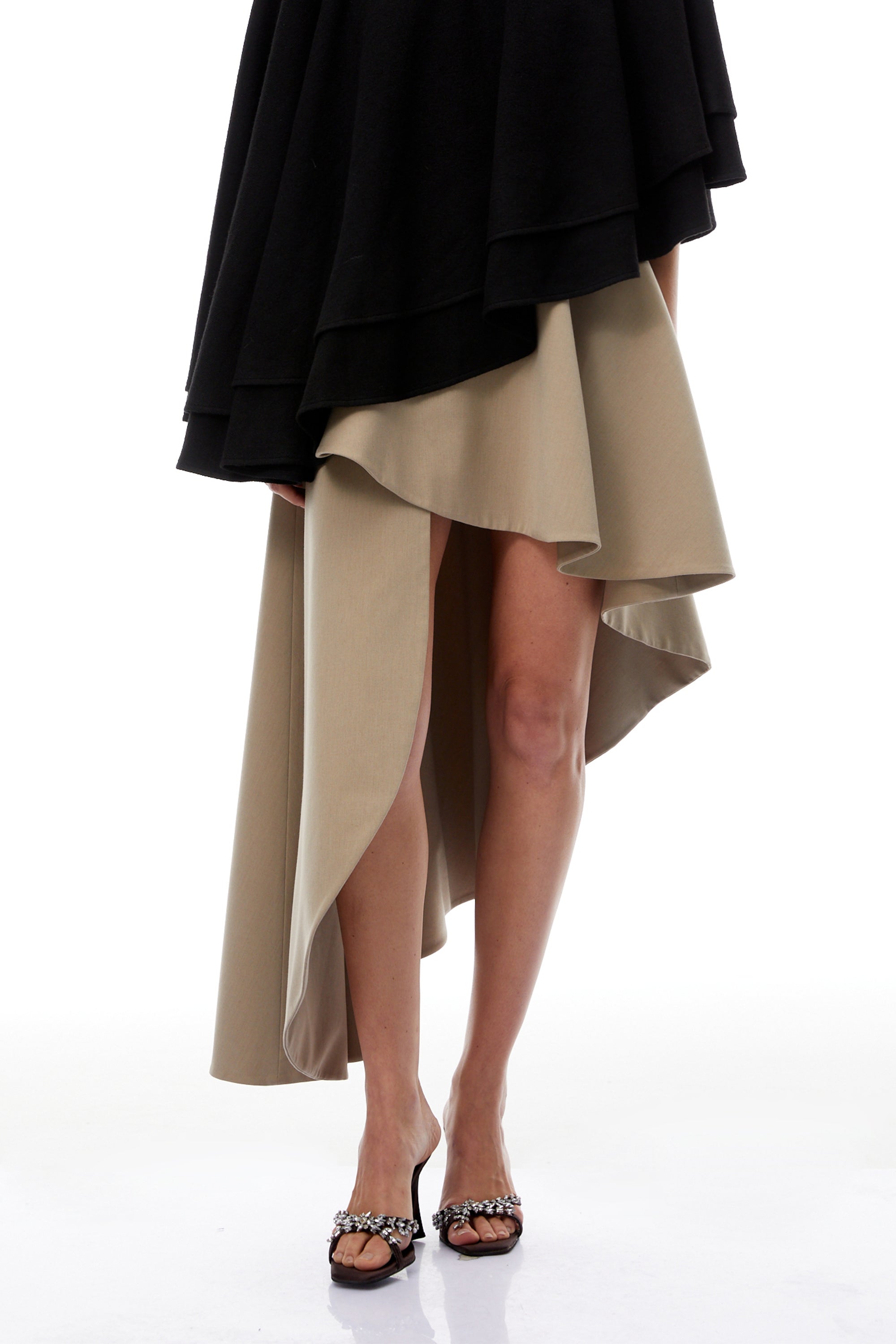 Draped Asymmetrical Mini Skirt