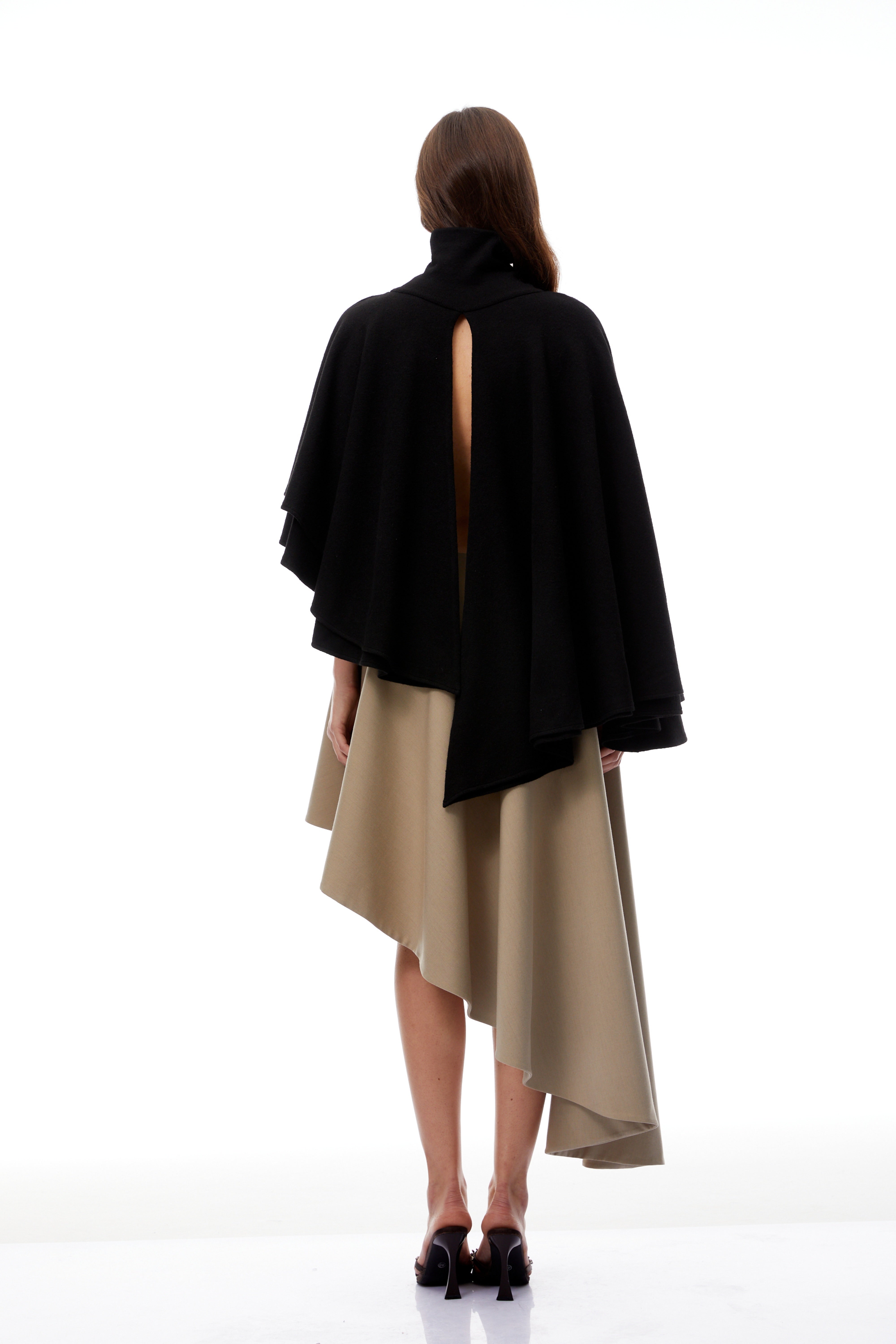 Draped Asymmetrical Mini Skirt