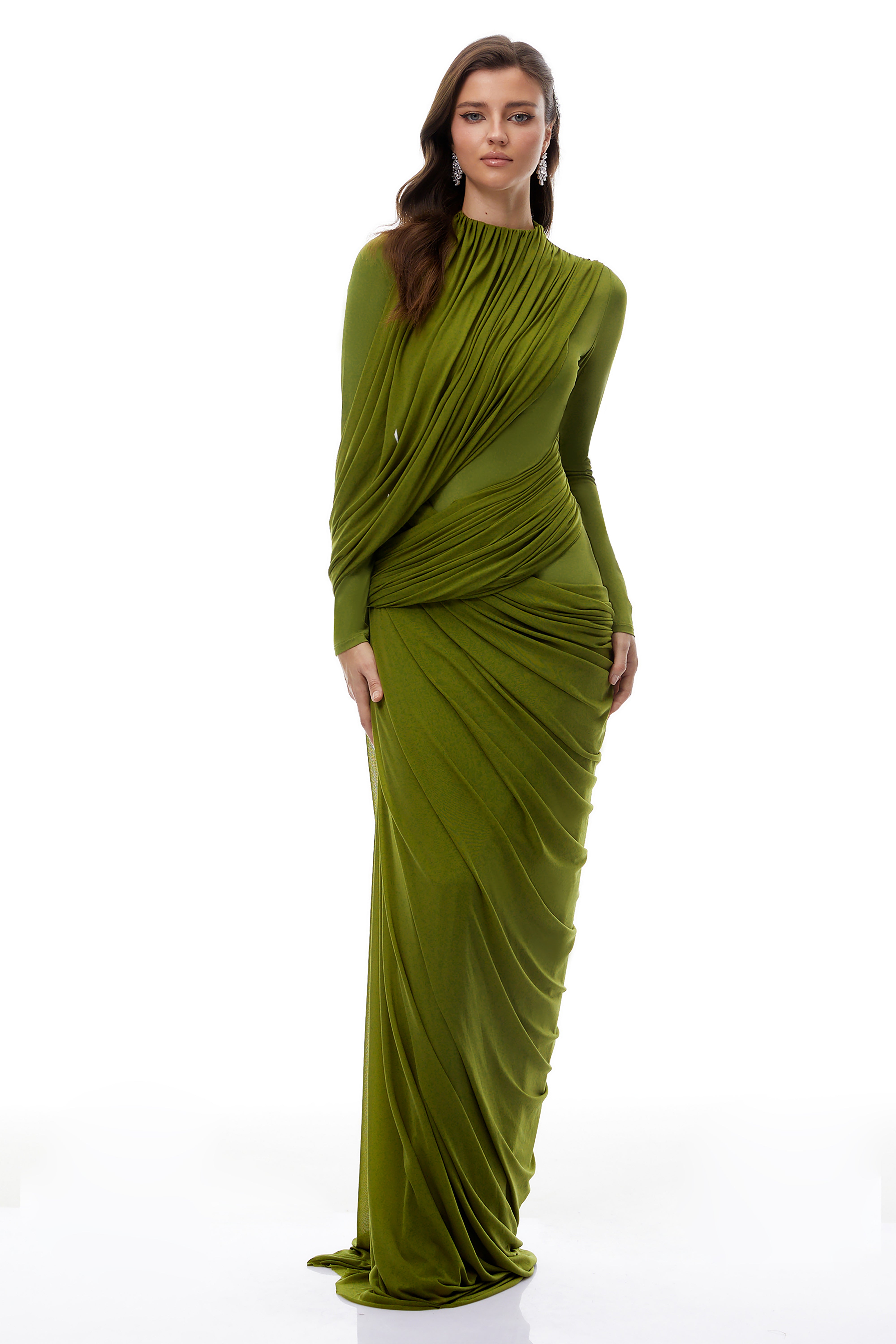 Asymmetrical Ruched Drap Dress