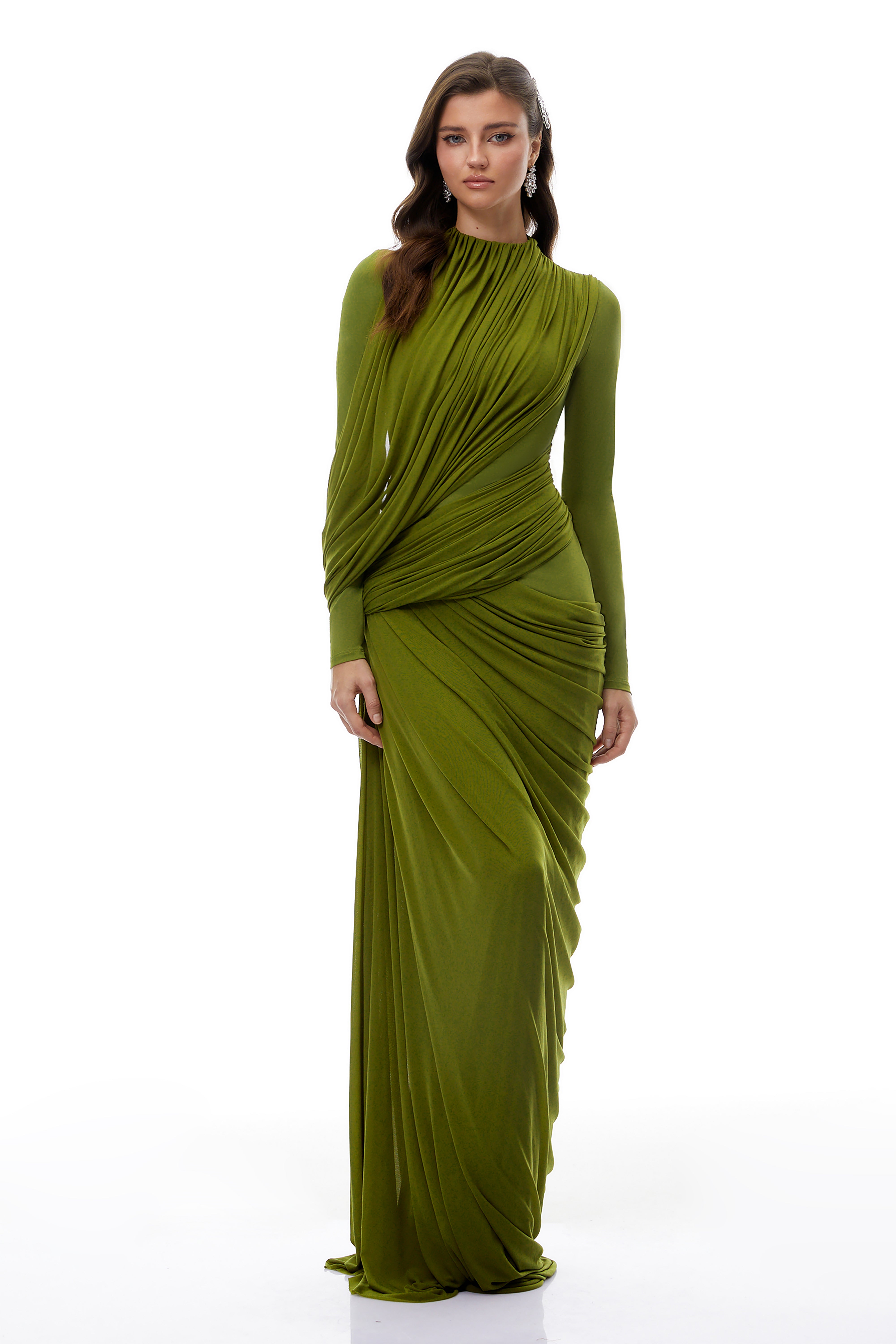 Asymmetrical Ruched Drap Dress