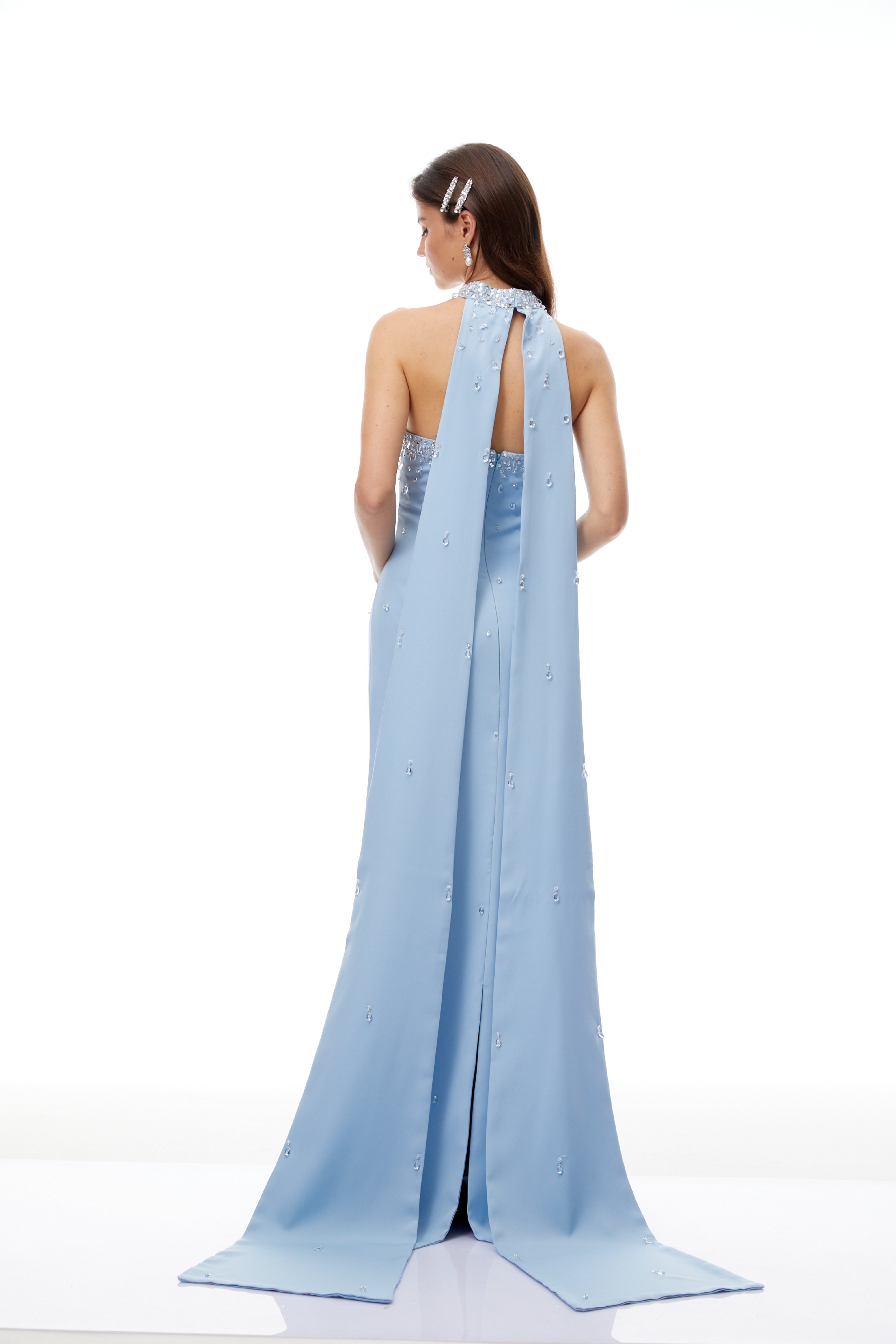Strapless Embellished Maxi Gown