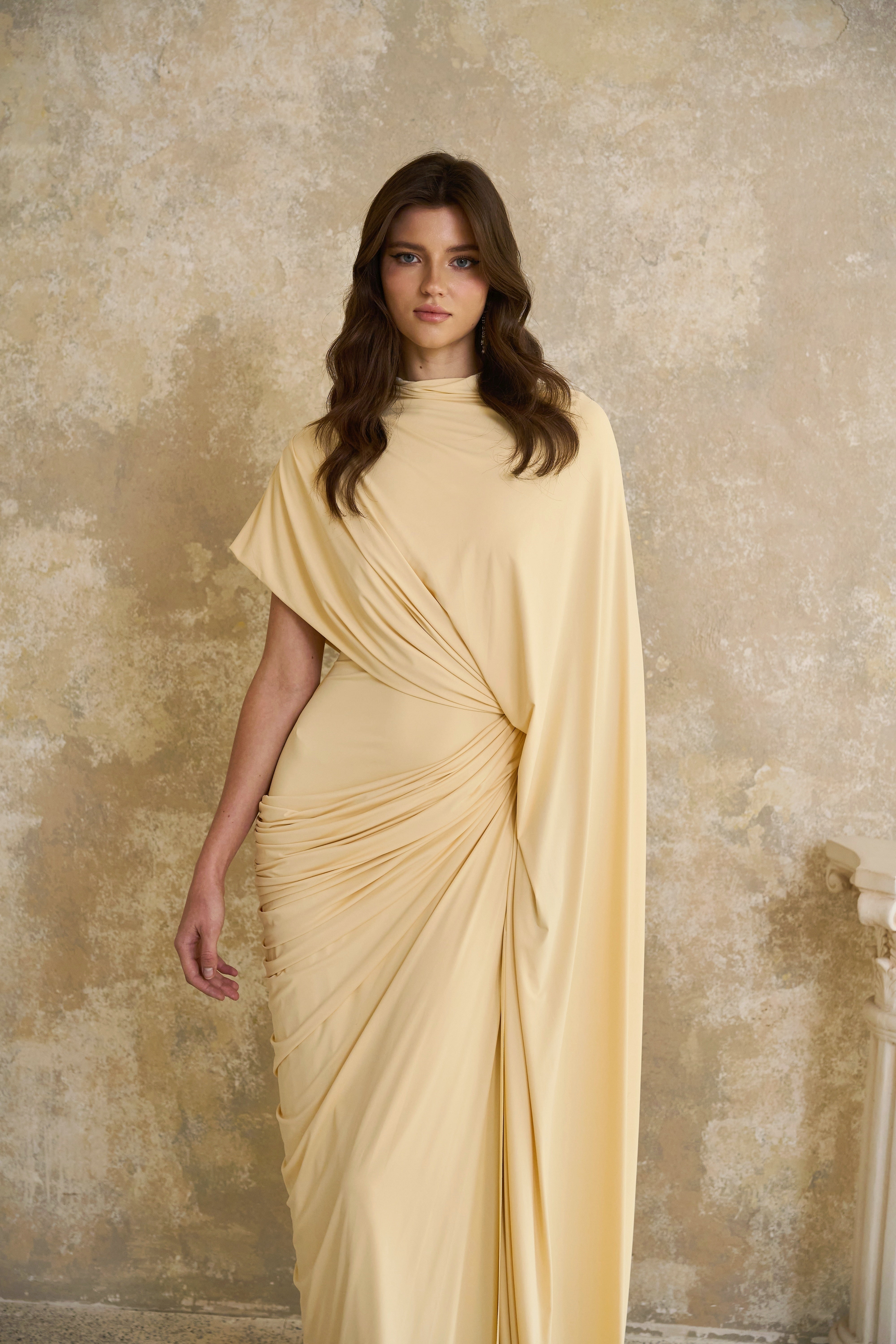 Asymmetrical Draped Cape & Dress