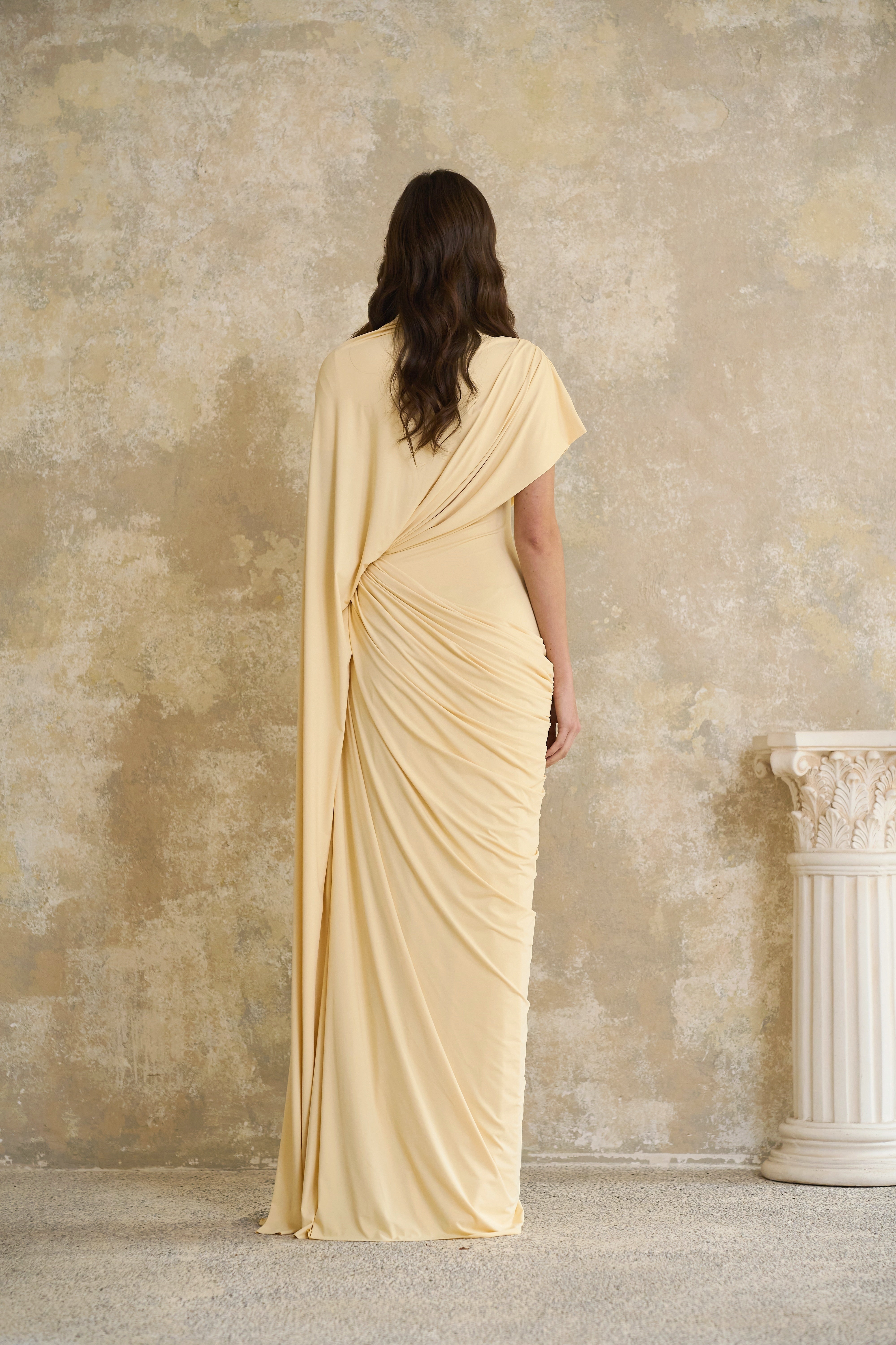 Asymmetrical Draped Cape & Dress