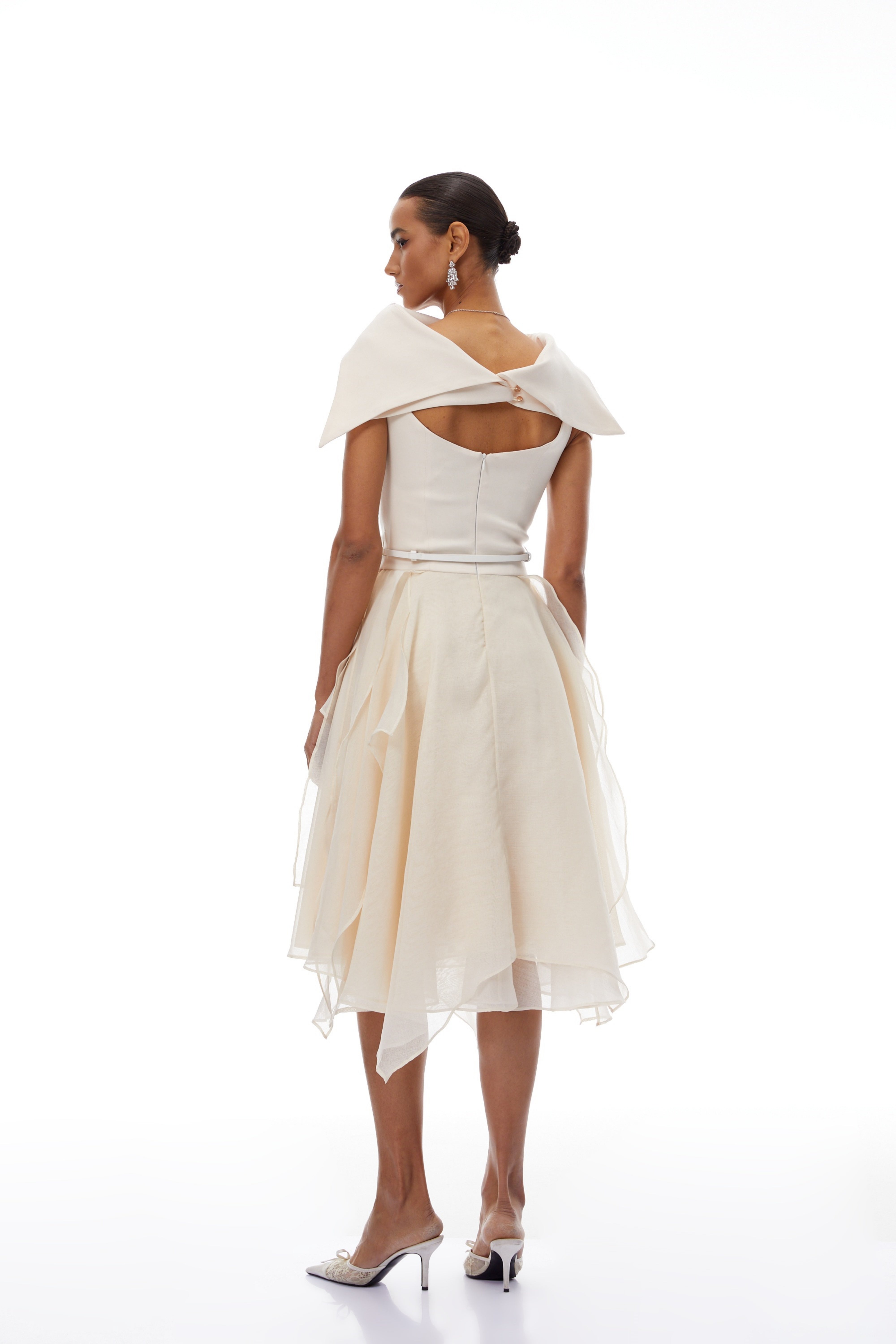 Asymmetrical Layered A-line Midi Dress