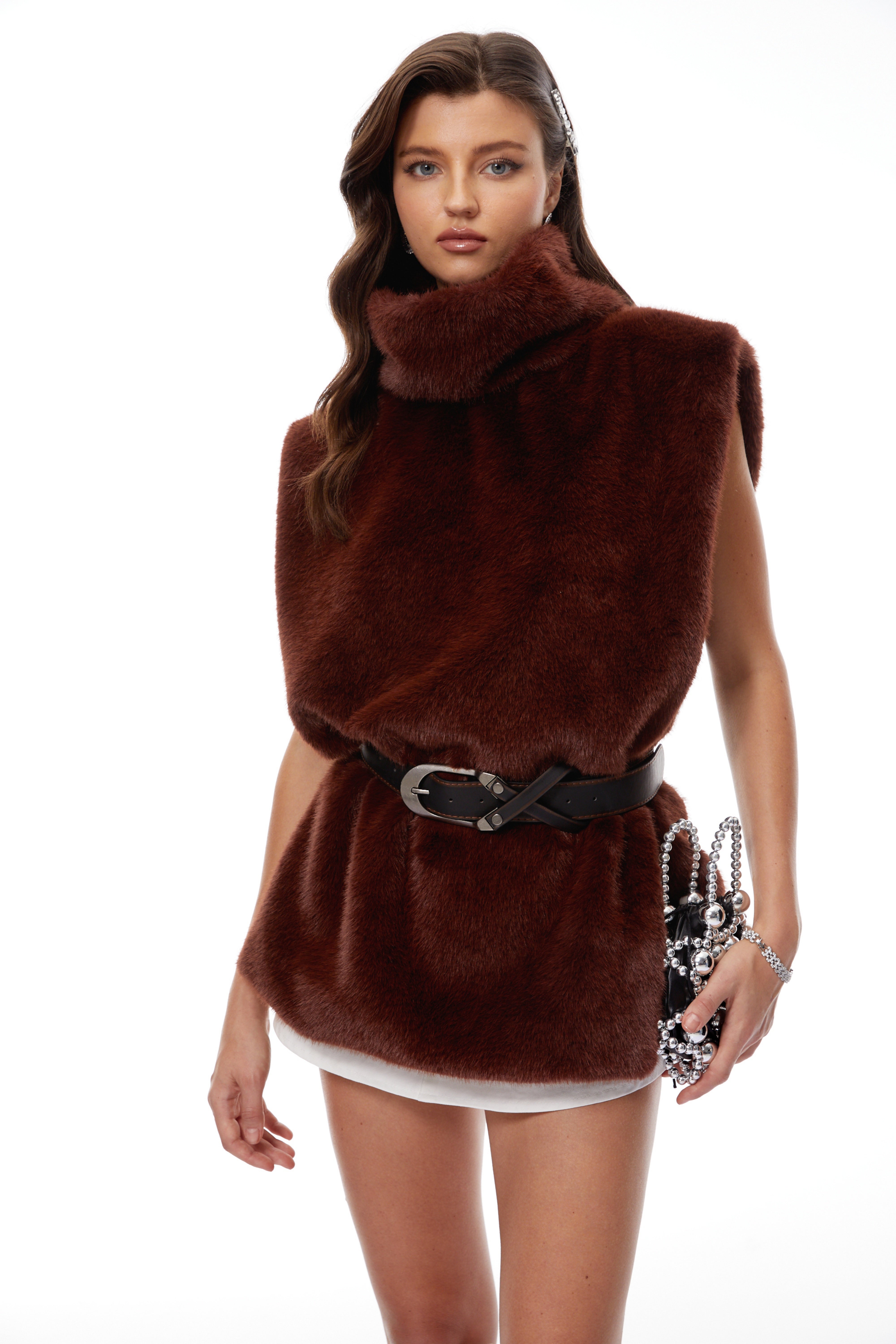Faux Fur Sleeveless Vest