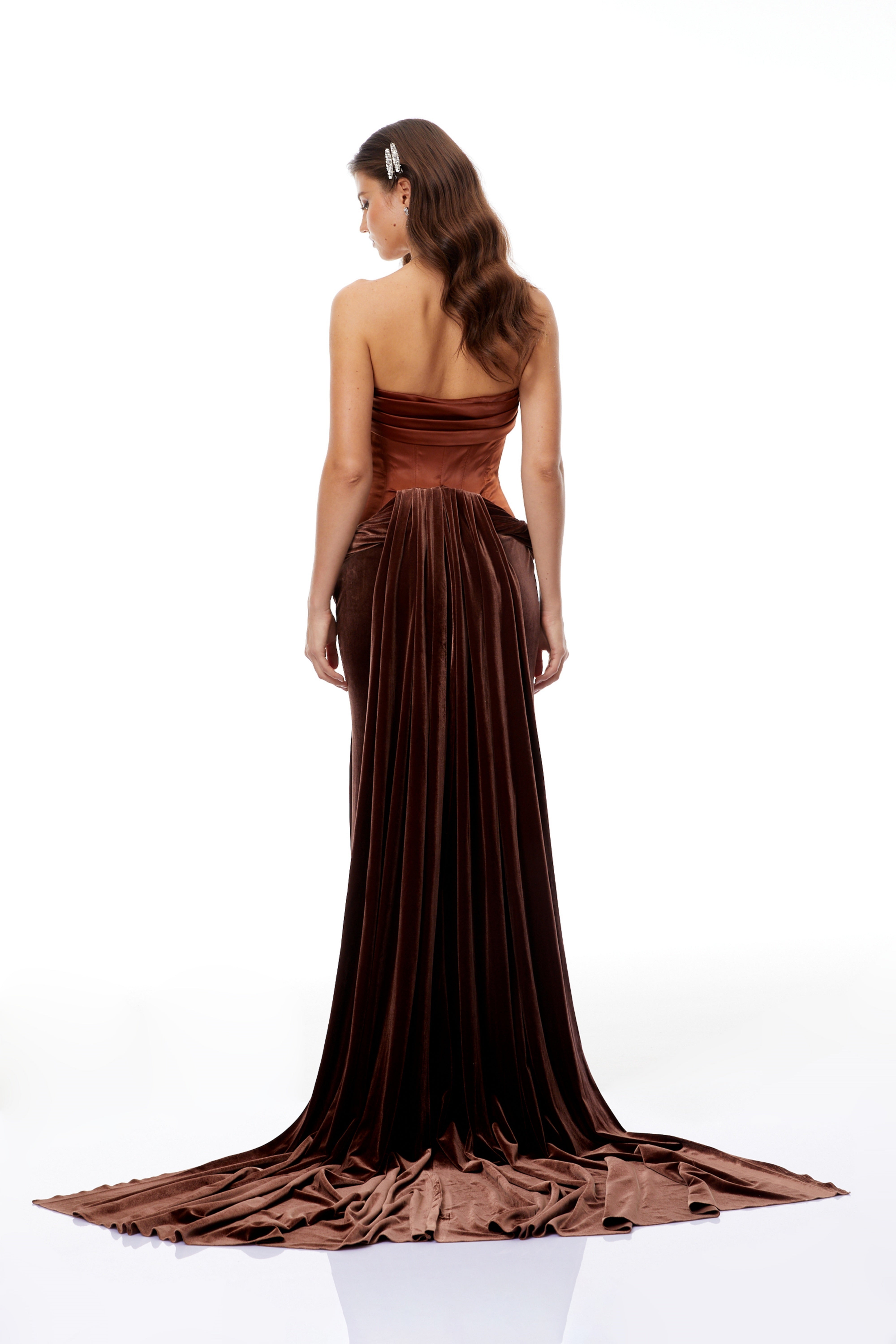 Brown Velvet Dress