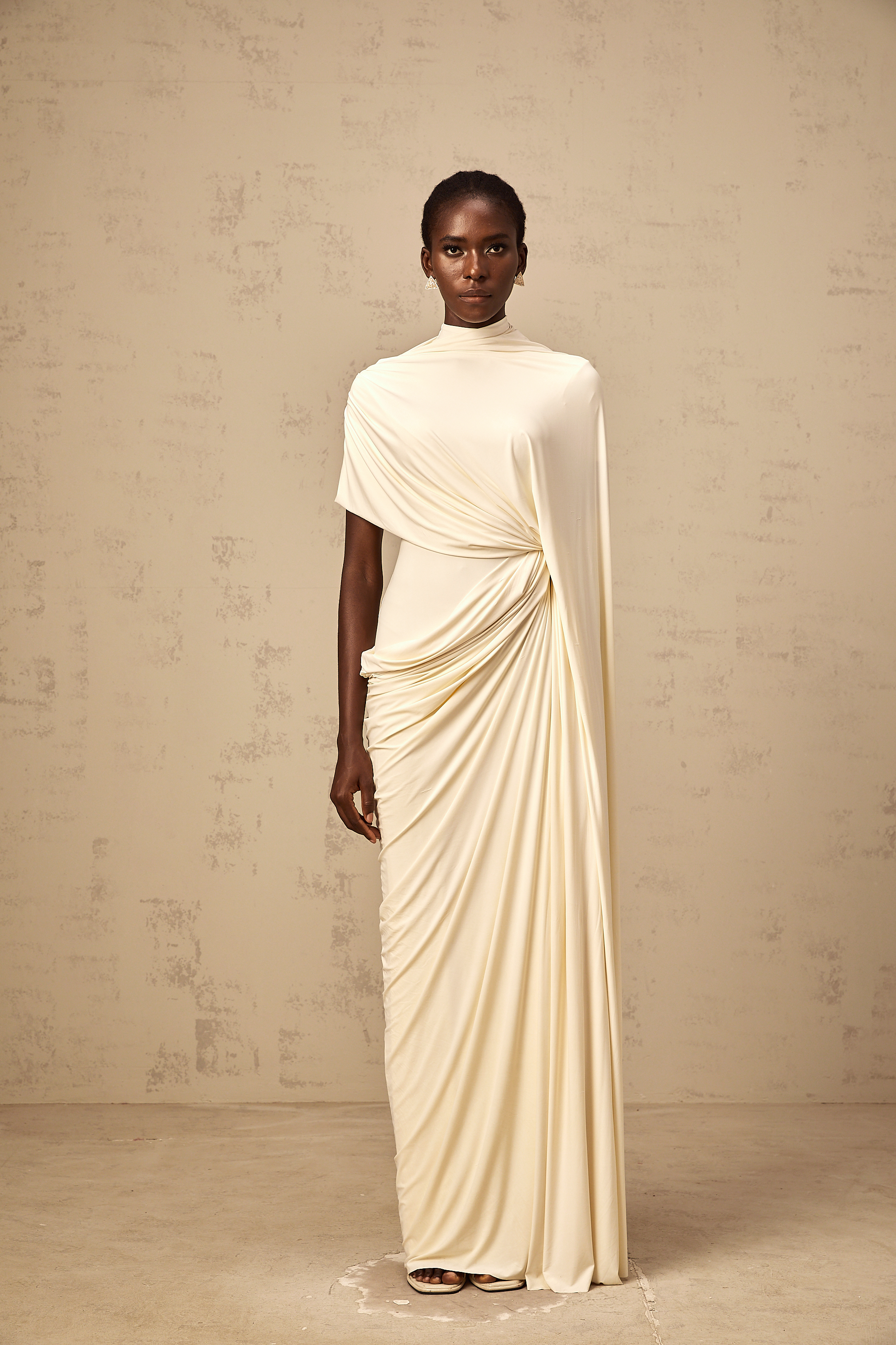 Asymmetrical Draped Cape & Dress