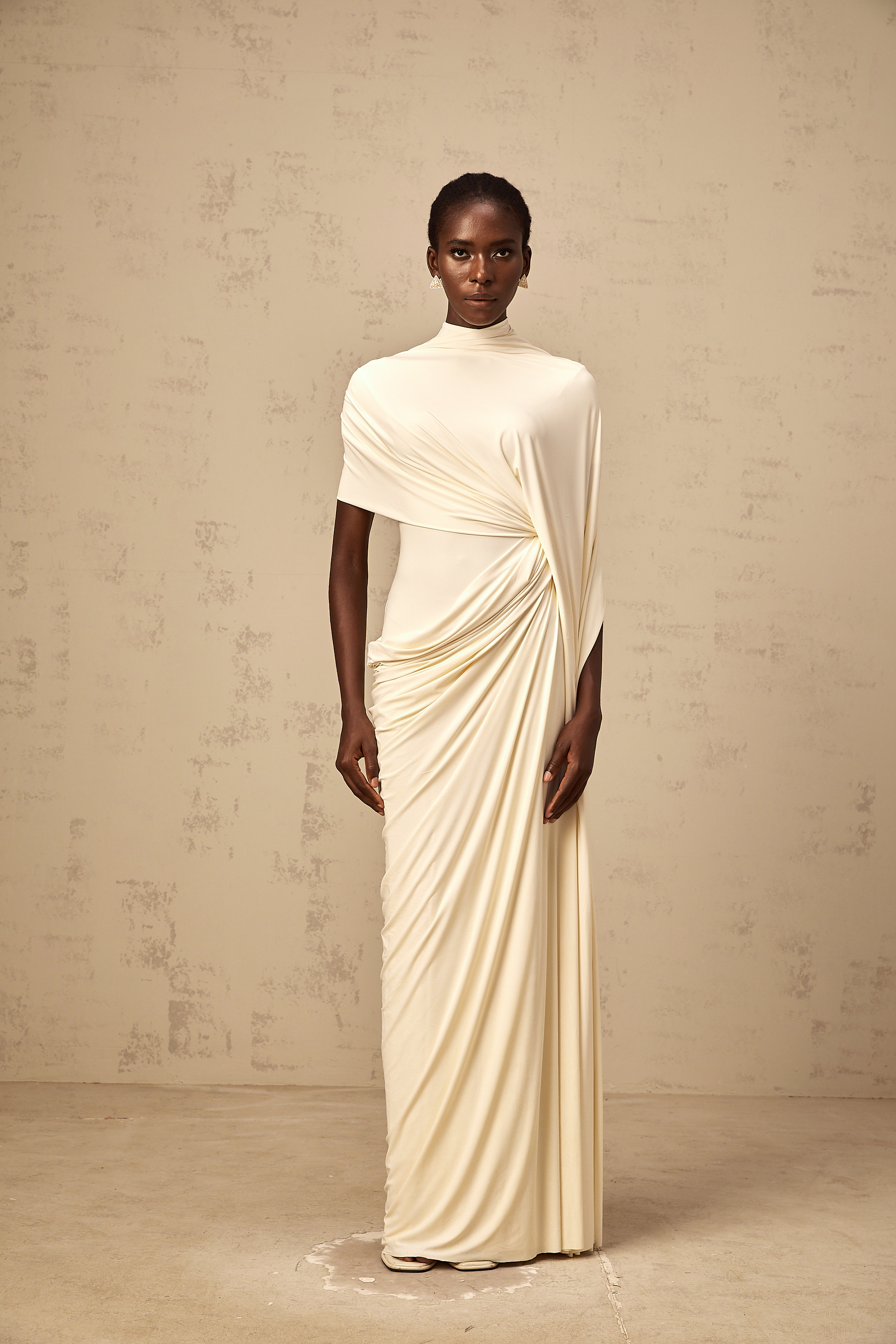 Asymmetrical Draped Cape & Dress
