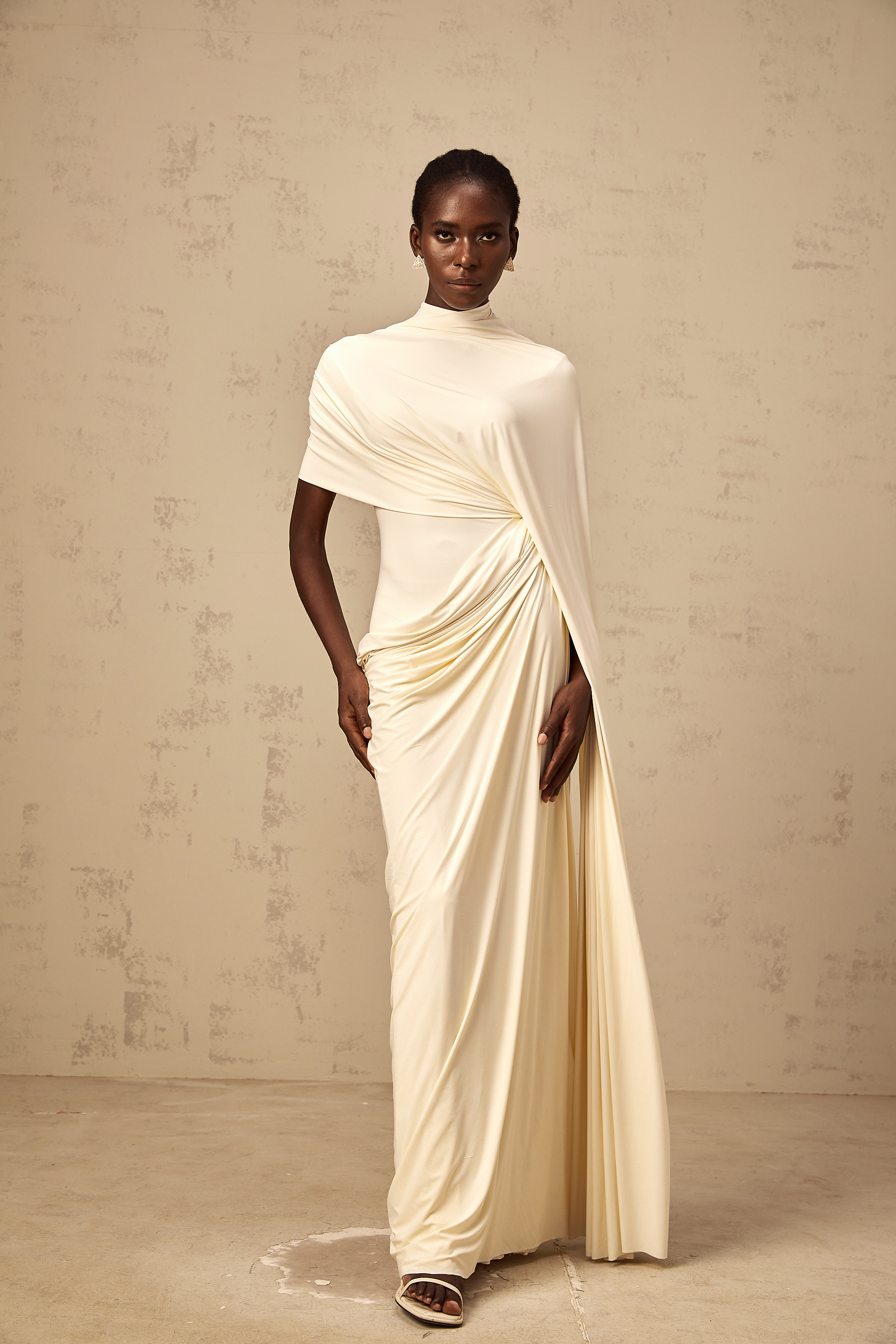 Asymmetrical Draped Cape & Dress