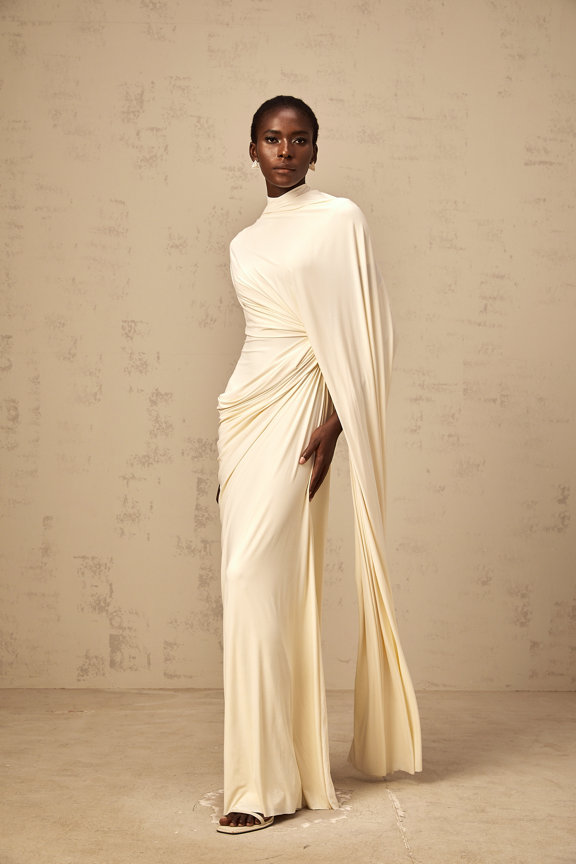 Asymmetrical Draped Cape & Dress