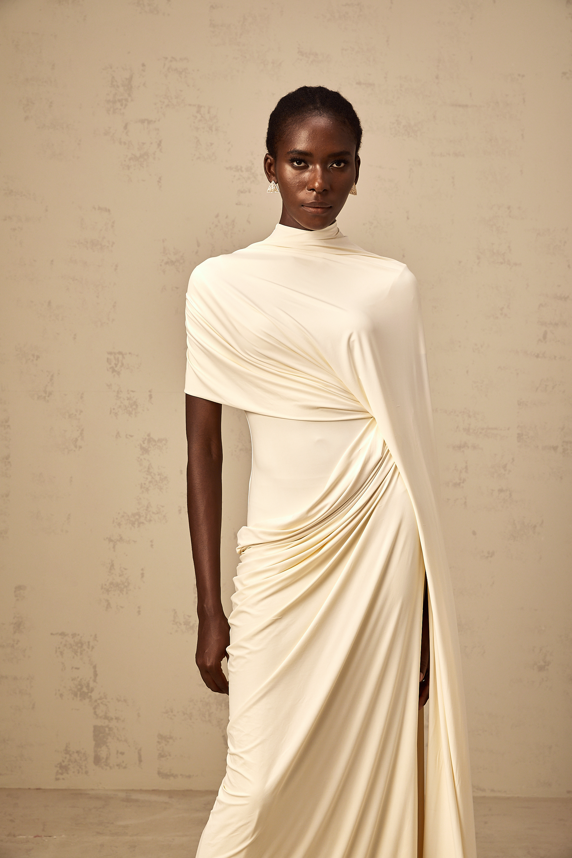 Asymmetrical Draped Cape & Dress